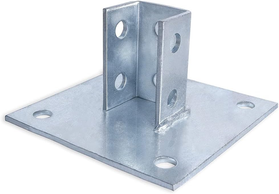 4 Pcs Strut Post Base, 4 Holes Square Mount 6″ x 6″ Base for 1-5/8″ Single Strut