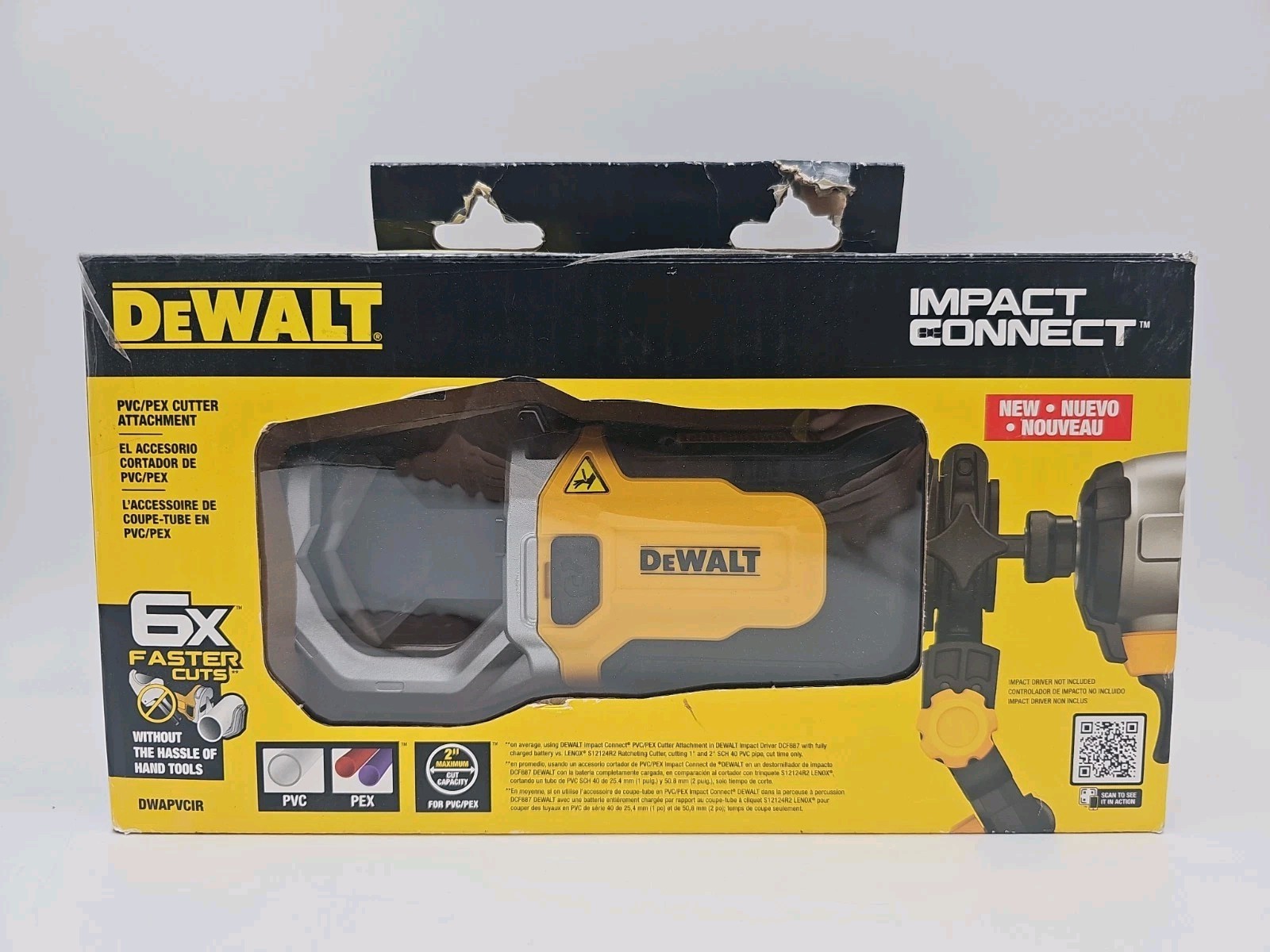 DeWalt Impact Connect PVC/PEX Cutter Attachment – DWAPVCIR – New In Box