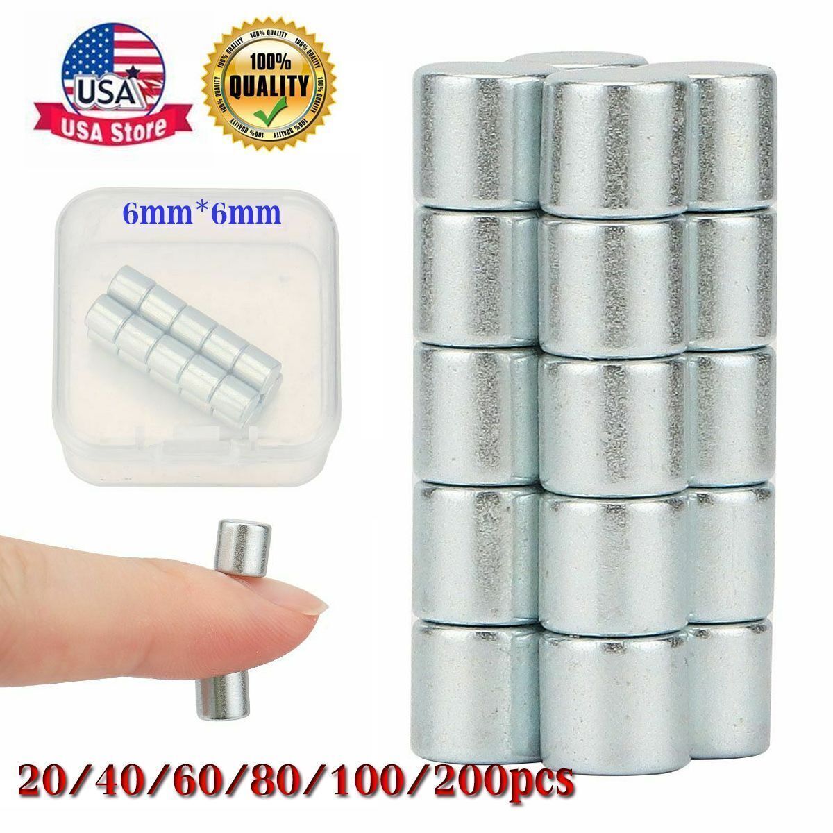 Lot Neodymium Magnets Round Disc N35 Super Strong Rare Earth 6mm X 6mm Fridge