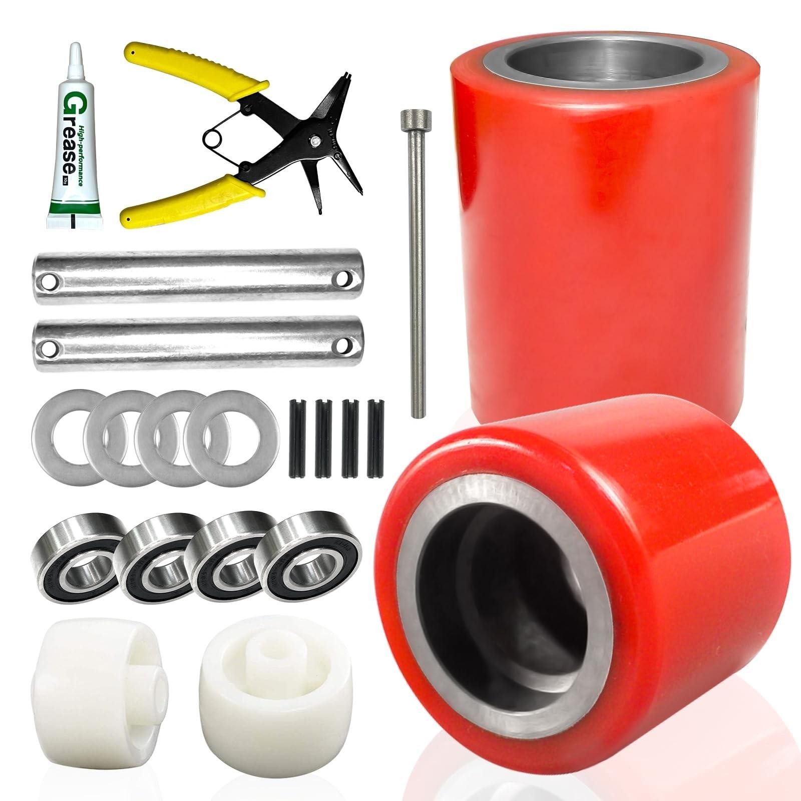 Pallet Jack/truck Load Wheels Full Set with Axles and Entry Exit Roller 3″ X …