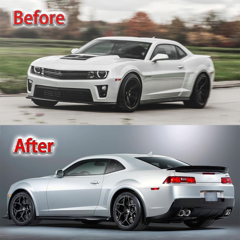 Rear Spoiler Wing for Chevy Camaro 2014-15 ZL1 Z28 Style Wickerbill Gloss Black