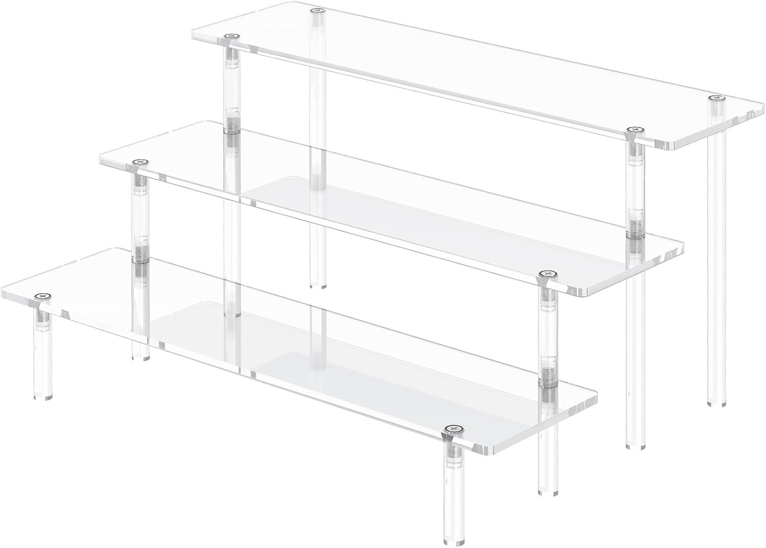3 Tier Acrylic Display Risers Stand for Perfume, Cupcakes & Figurines