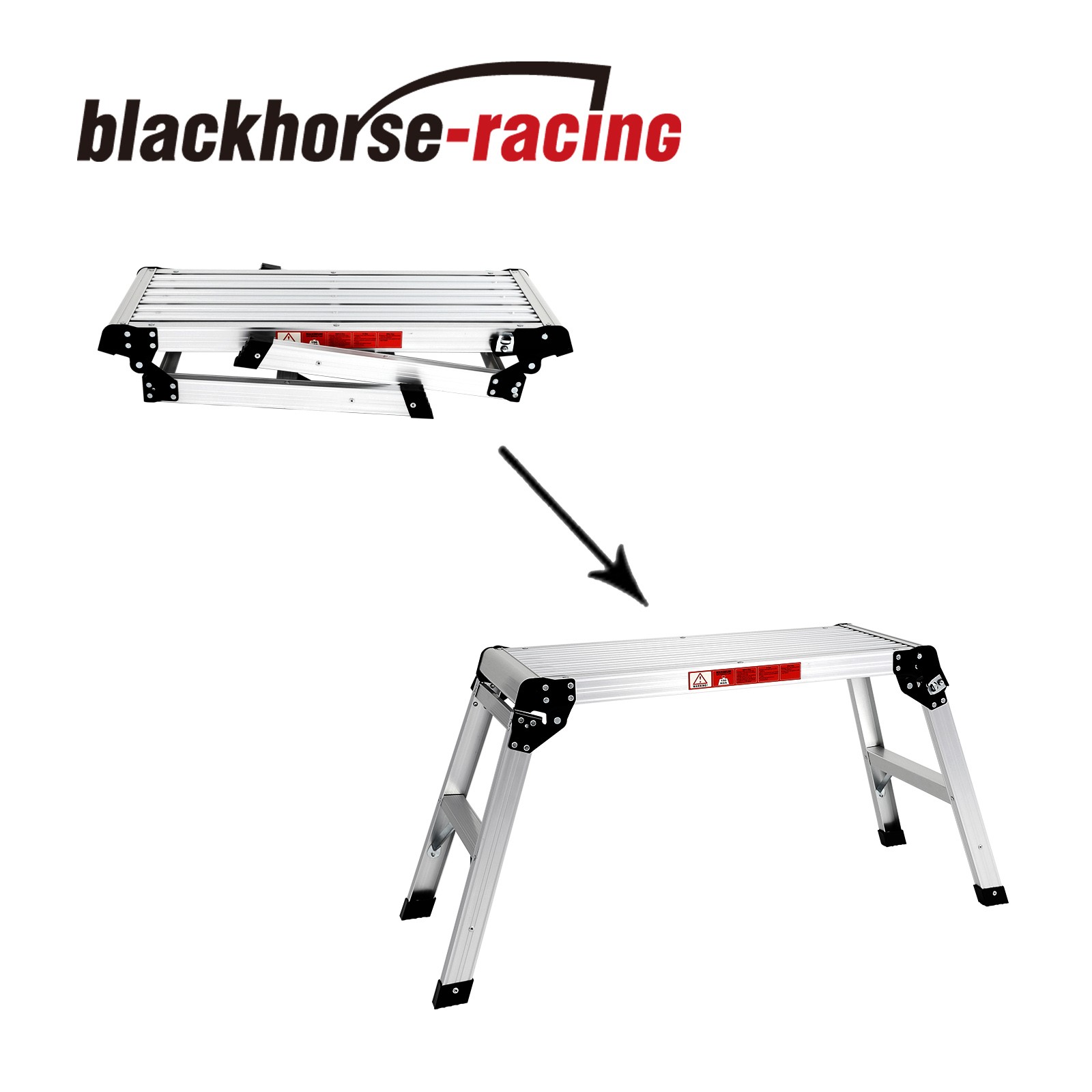 30″ Aluminum Folding Work Platform Drywall Ladder 330 lbs Non-slip Bench