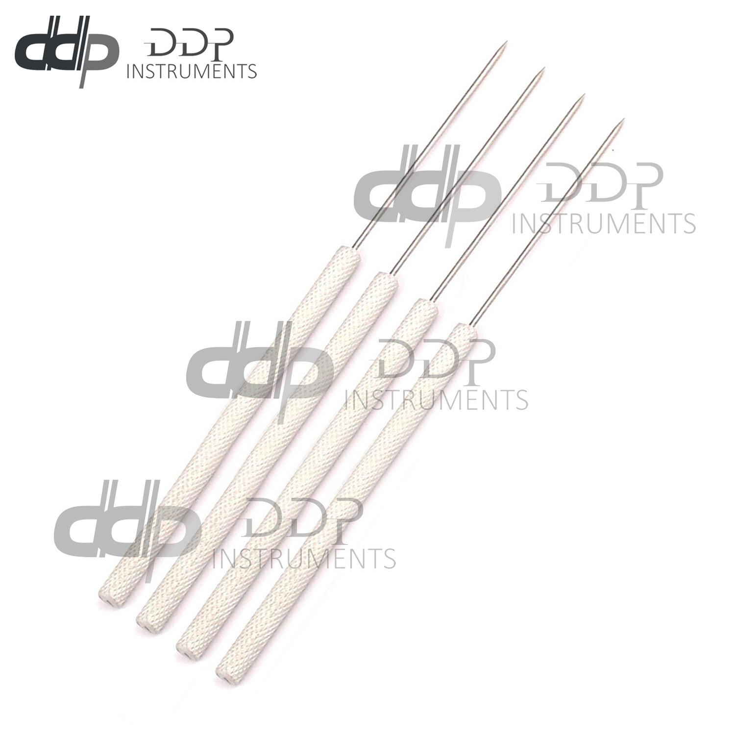 4 DISSECTING DISSECTION TEASING NEEDLE STRAIGHT SILVER HANDLE