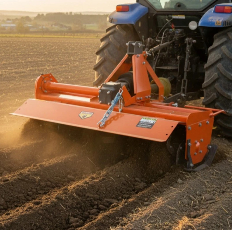 49″ Tractor Rotary Tiller Attachment PTO Driven 3 Point 5″ D for Cat 1 Tractors