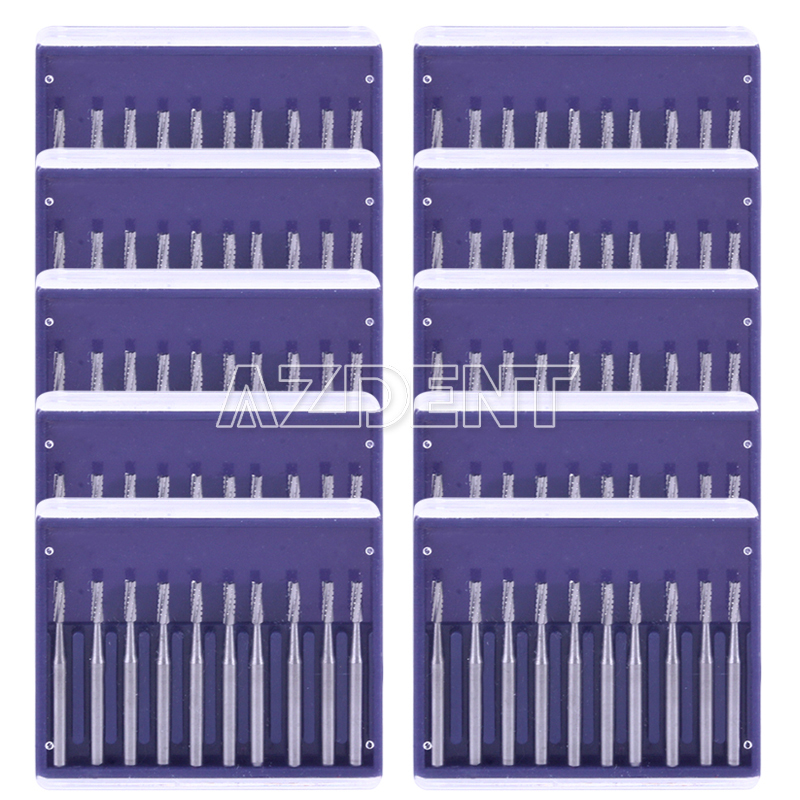 10 Uds. Fresas FG558 Carburo Tungsteno para Pieza de Mano Alta Velocidad Dental