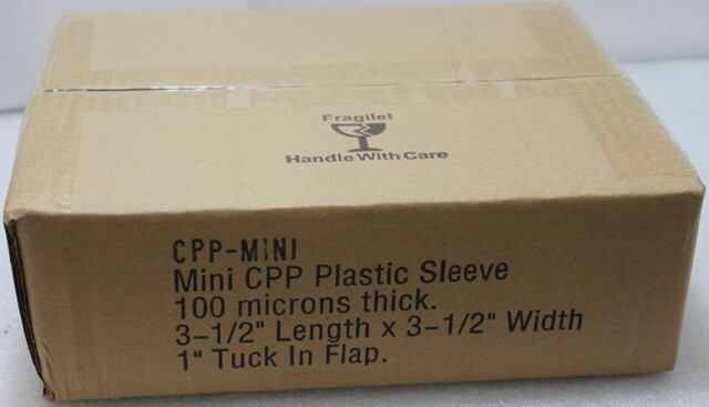 1000 pieces 3-1/2 x 3-1/2″ Mini Clear CPP Plastic Sleeve with Flap 100 Micron
