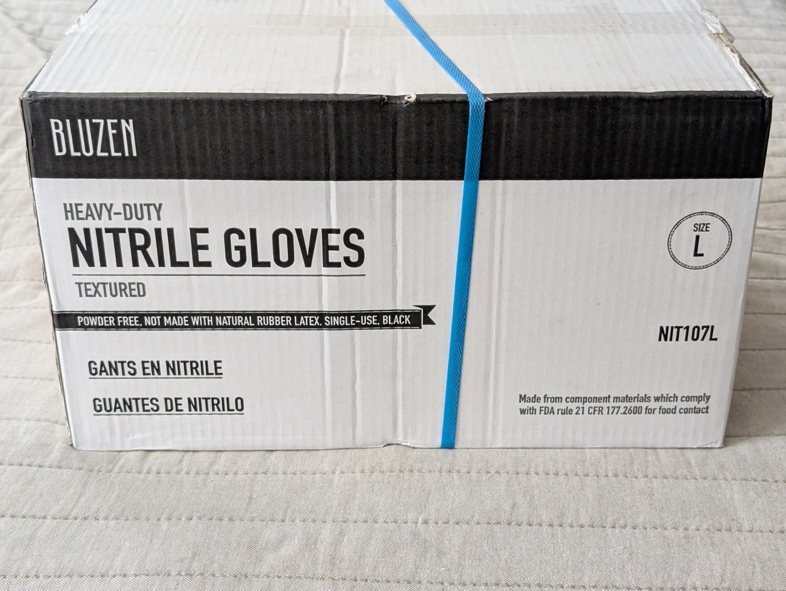 Large Heavy Duty 6 MIL Textured Black Nitrile Powder-Free Gloves 1000 Pieces
