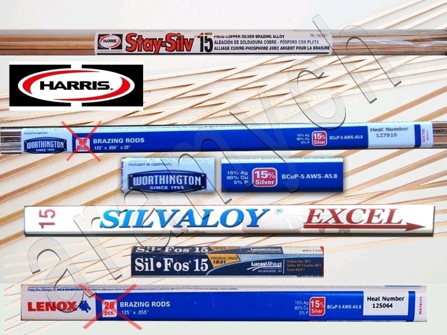 HARRIS stay Silv Lucas Milhaupt SilFos 15% Silver Solder 28 Rods 1 Lb solder