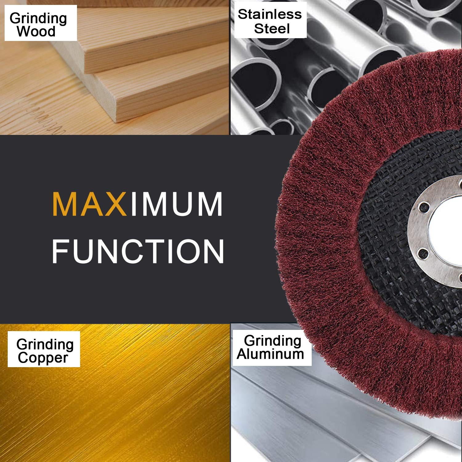 10Pcs 180/320 Grit Nylon Fiber Flap Disc Metal Polishing Wheel, Abrasive Buffing