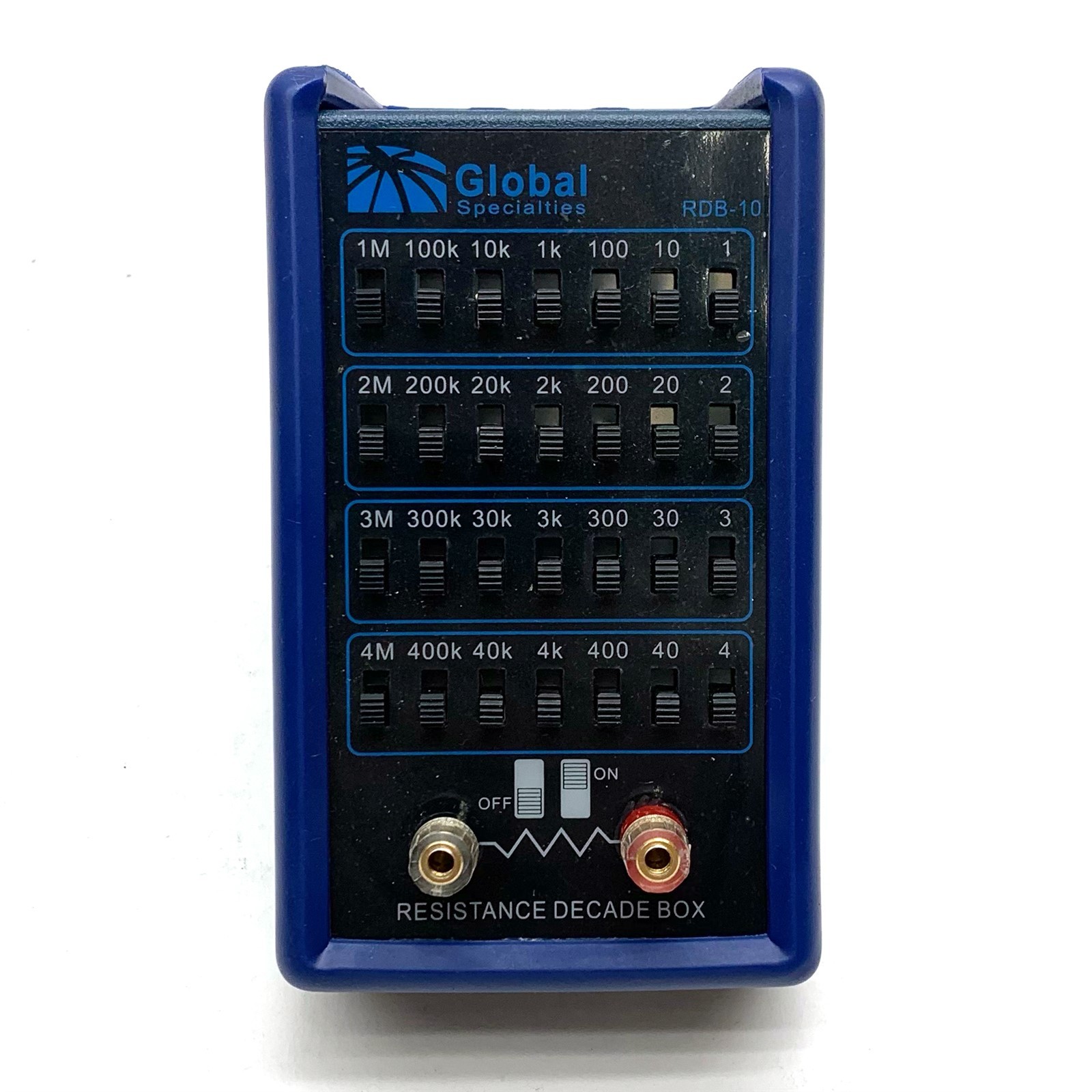 Global Specialties Resistance Decade Box RDB-10 Tester 1-11 OHM /Rubber Cover