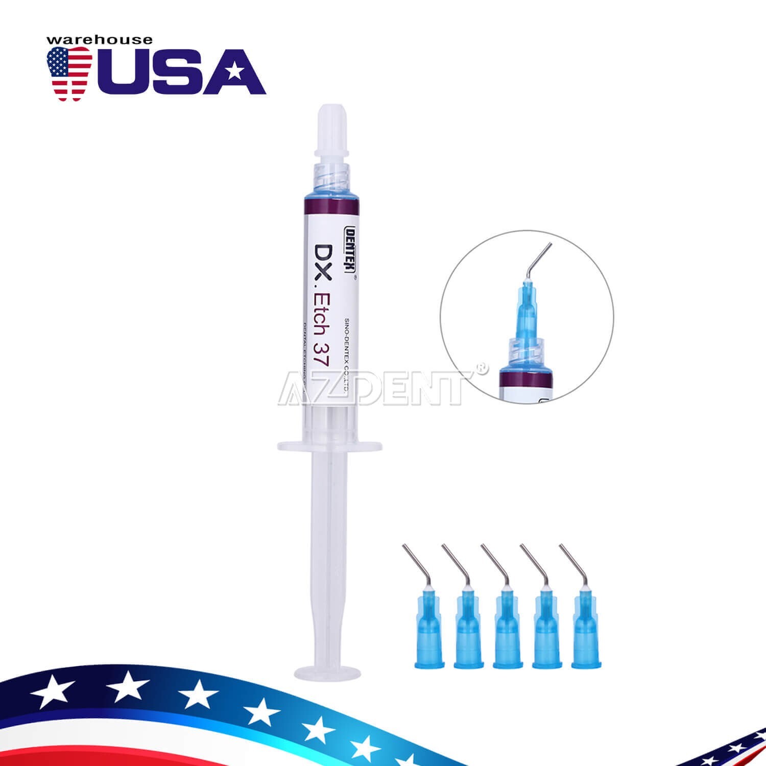 Dental Etchant Gel 37% Acid Etching Silica Gel 5ml With 3 tips 5 ml/syringe USA