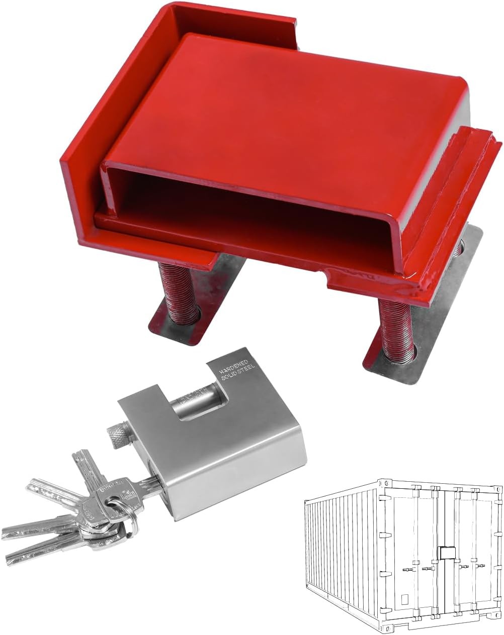 Shipping Container Lock Box Bolt-On Keyed Box Accessories with Padlock & 5 Keys