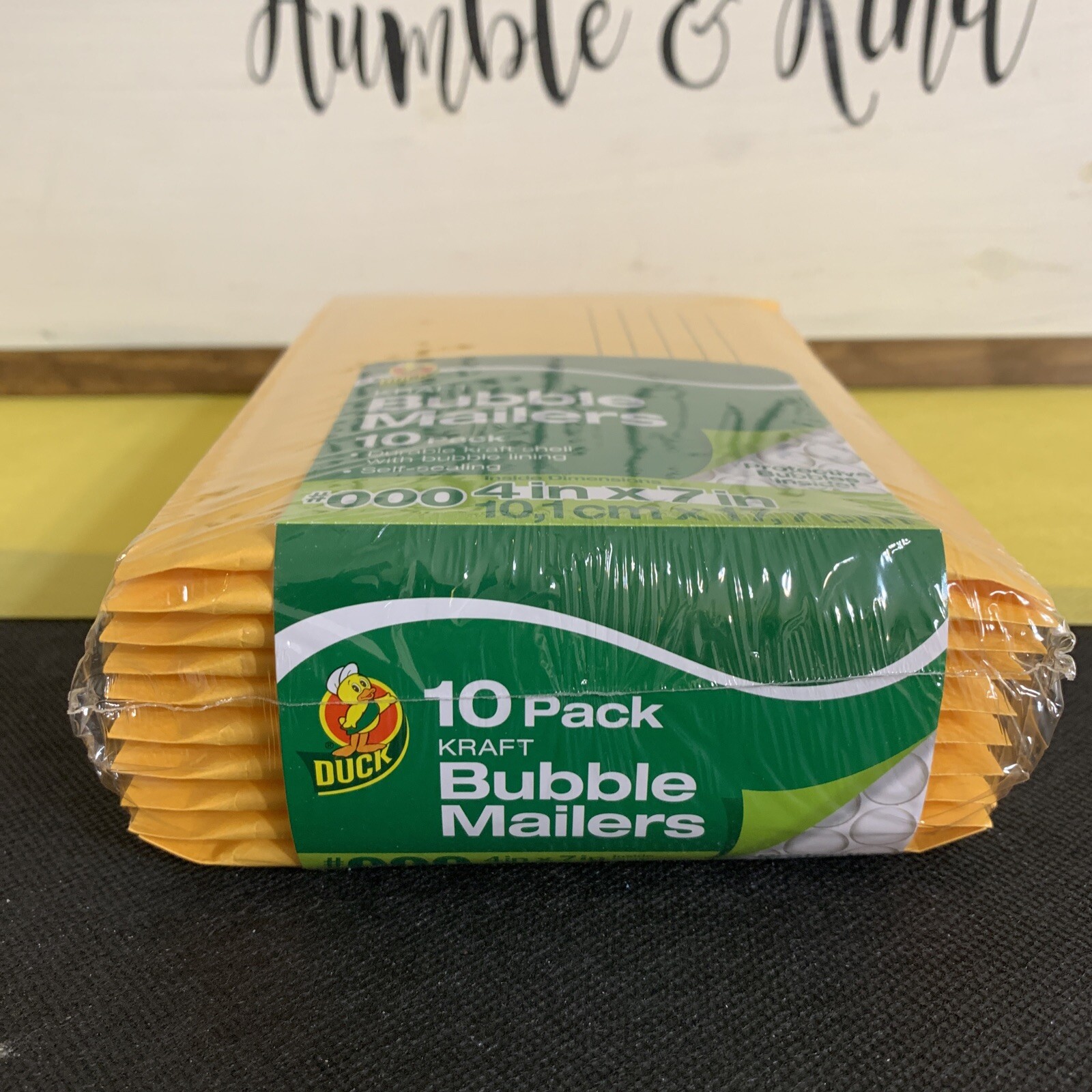 KRAFT BUBBLE MAILERS #000 (4”x 7”Self-Sealing, 10-Count) SEALED