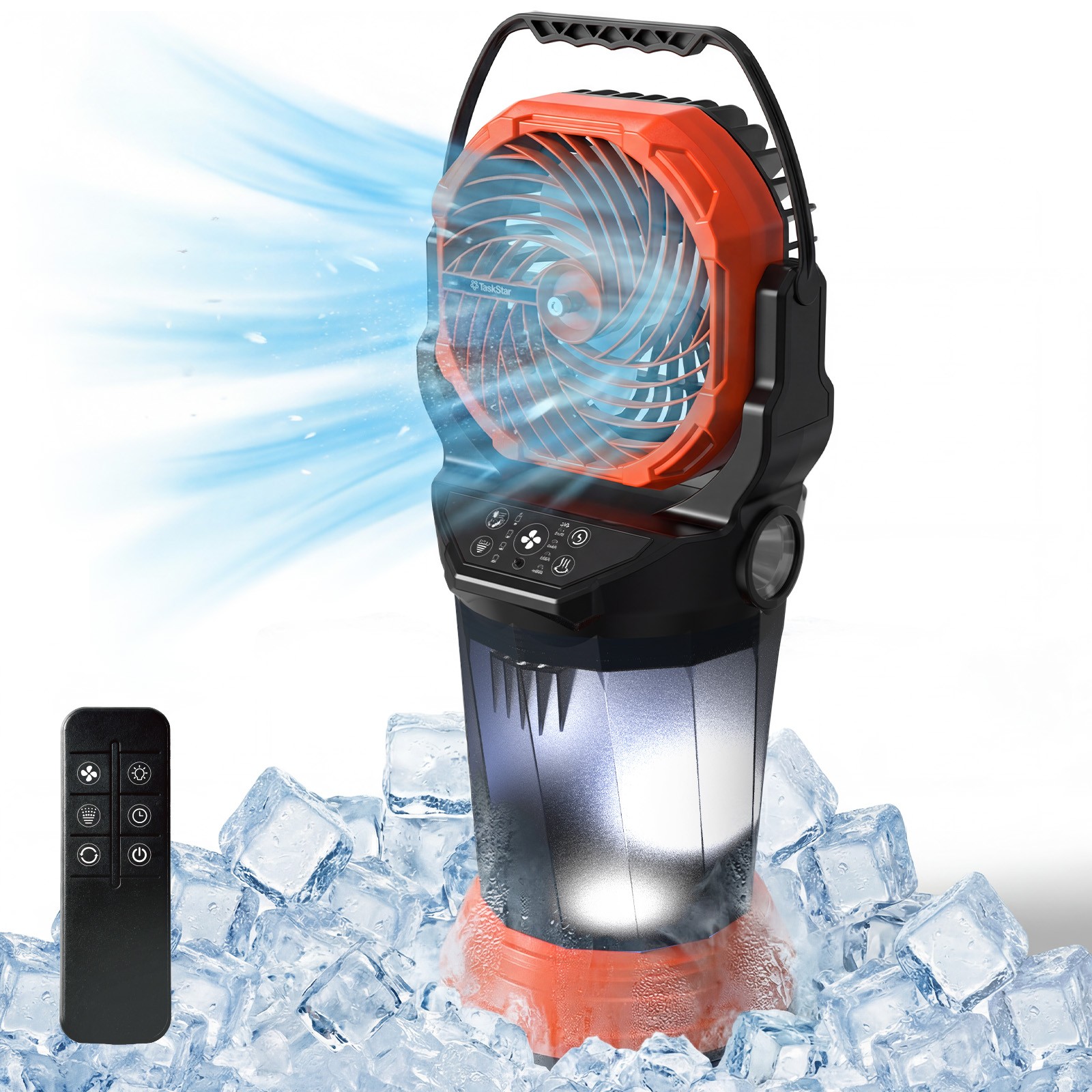 2000ml Tank Portable Misting Fan 33000mAh Rechargeable Battery Powered Cooling