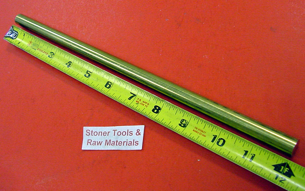 9/16″ C360 BRASS SOLID ROUND ROD 12″ long New Lathe Bar Stock 1/2 Hard .562″