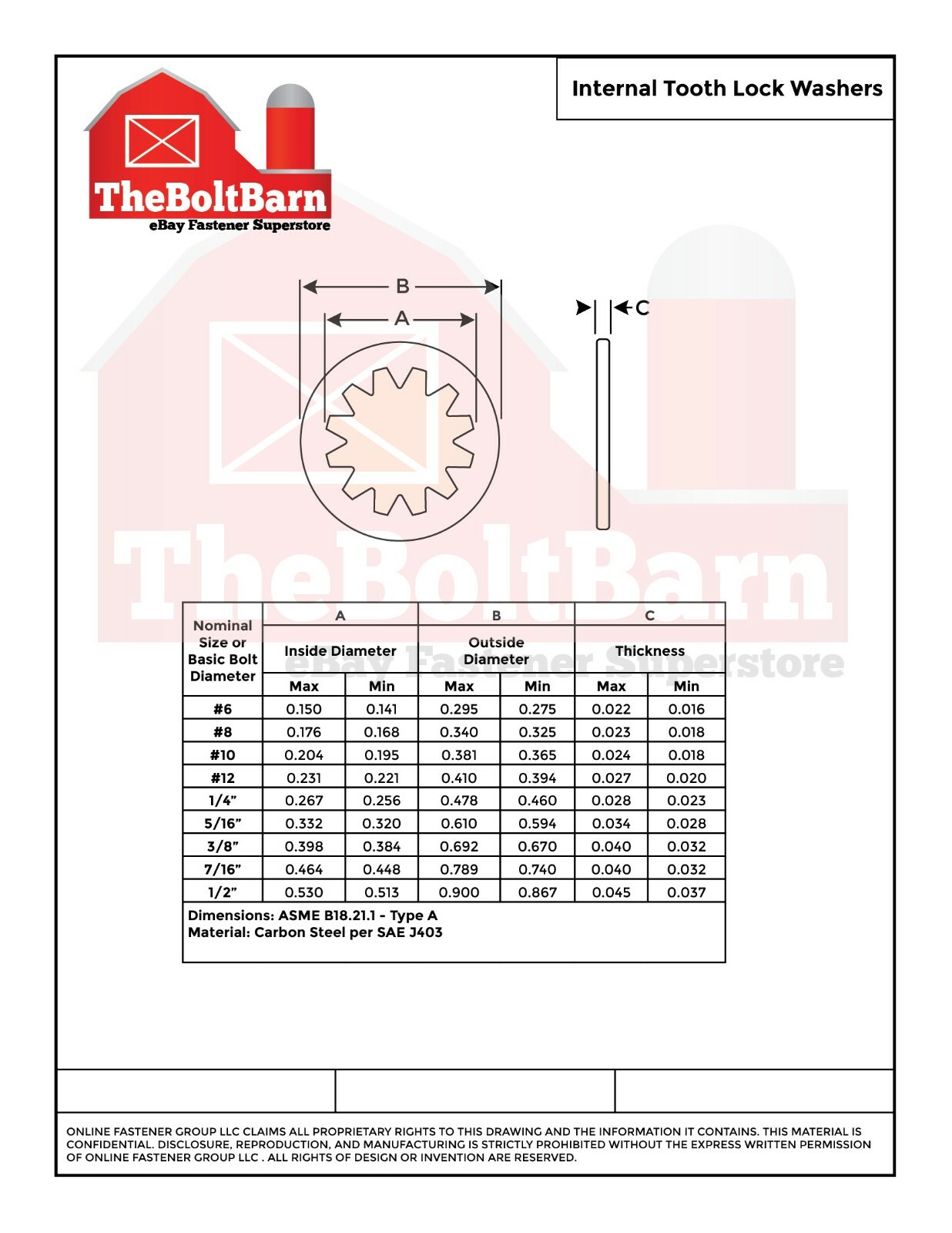 5/16″ Internal Tooth Star Lock Washer Low Carbon Steel Zinc (Pick Quantity)
