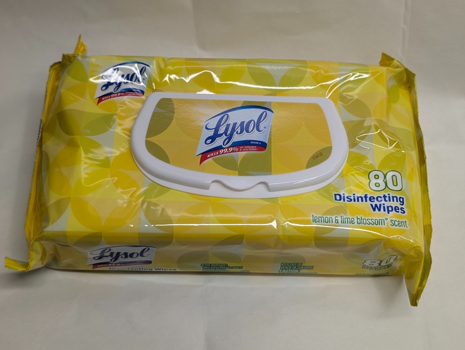 Lysol Disinfecting Wipes 80 Ct Lemon & Lime Blossom Scent Flip Top Pack ~ New