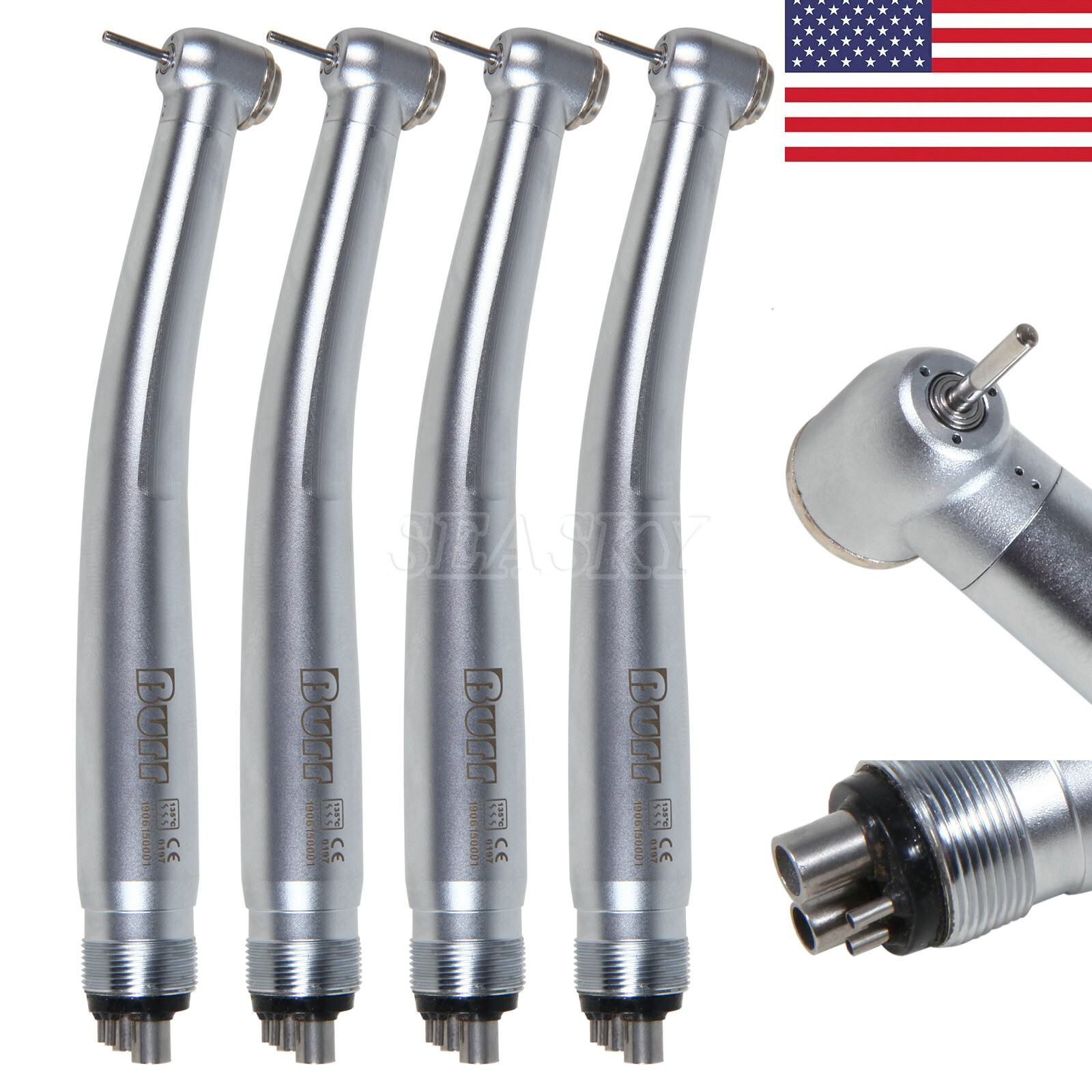 4x Dental Fiber Optic E-generator LED Light udm 4h handpiece in USA Fit For Kavo