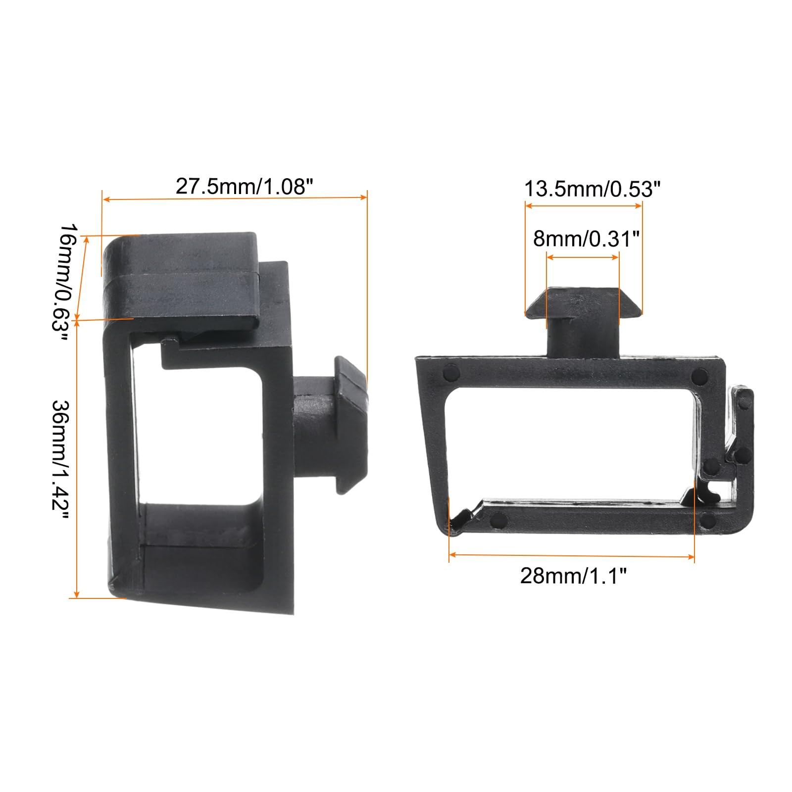 6 PCS Single Slot Flat Cable Clamp 28.5mm Hole Dia Wire Holder for Aluminum