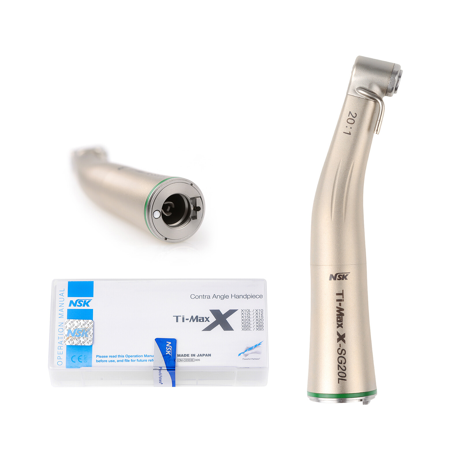 Ti-Max Dental 20:1 Fiber Optic Implant Contra Angle Handpiece SG20L/SG20 Fit NSK