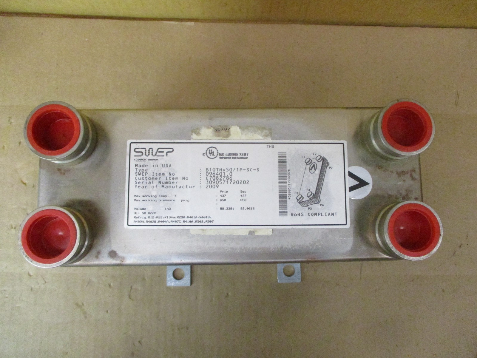 SWEP Type B10THx50/1P-SC-S Item No. 096401.0 53153PRX