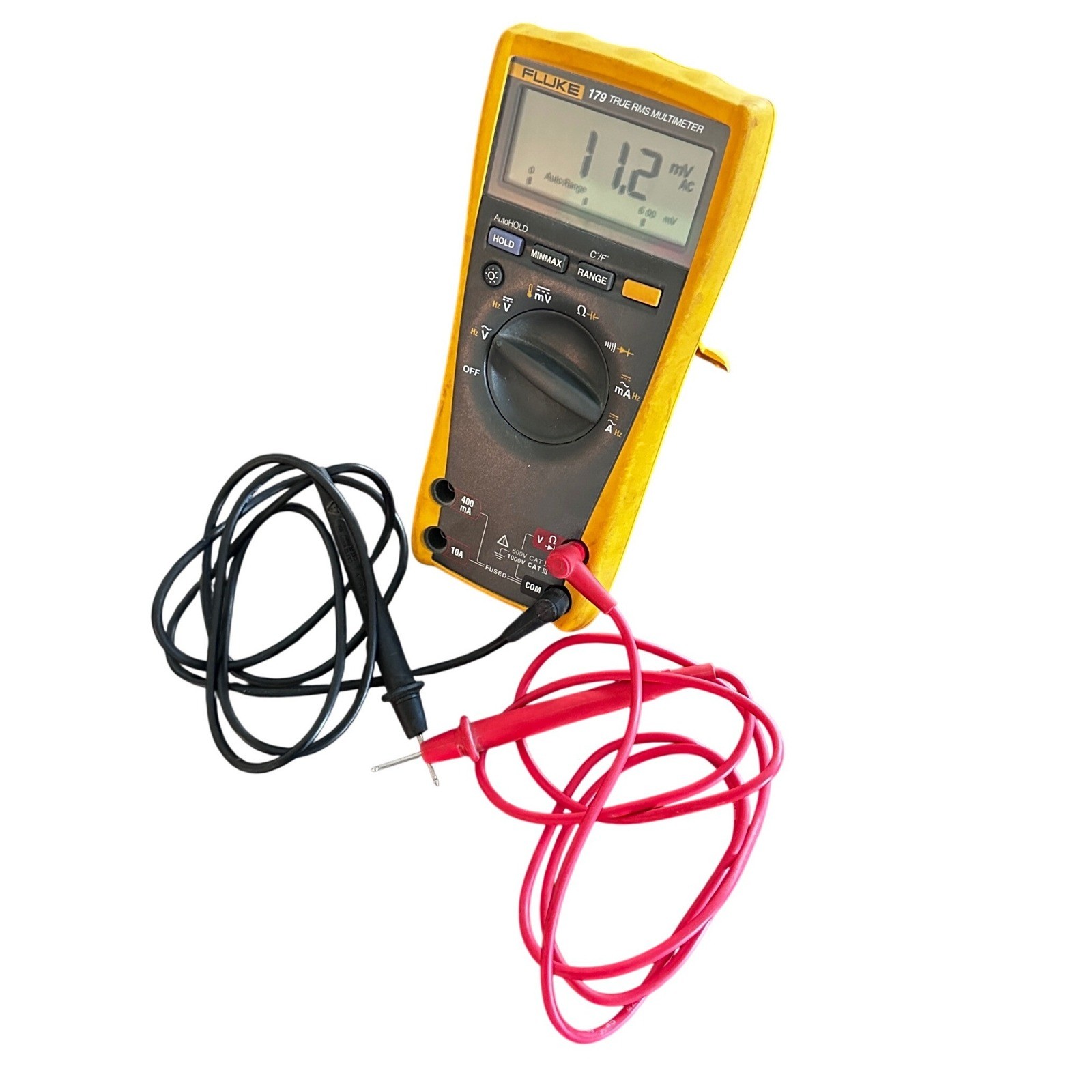 Fluke 179 True RMS Digital Multimeter Backlight Temp CAT III 1000V AC/DC Yellow