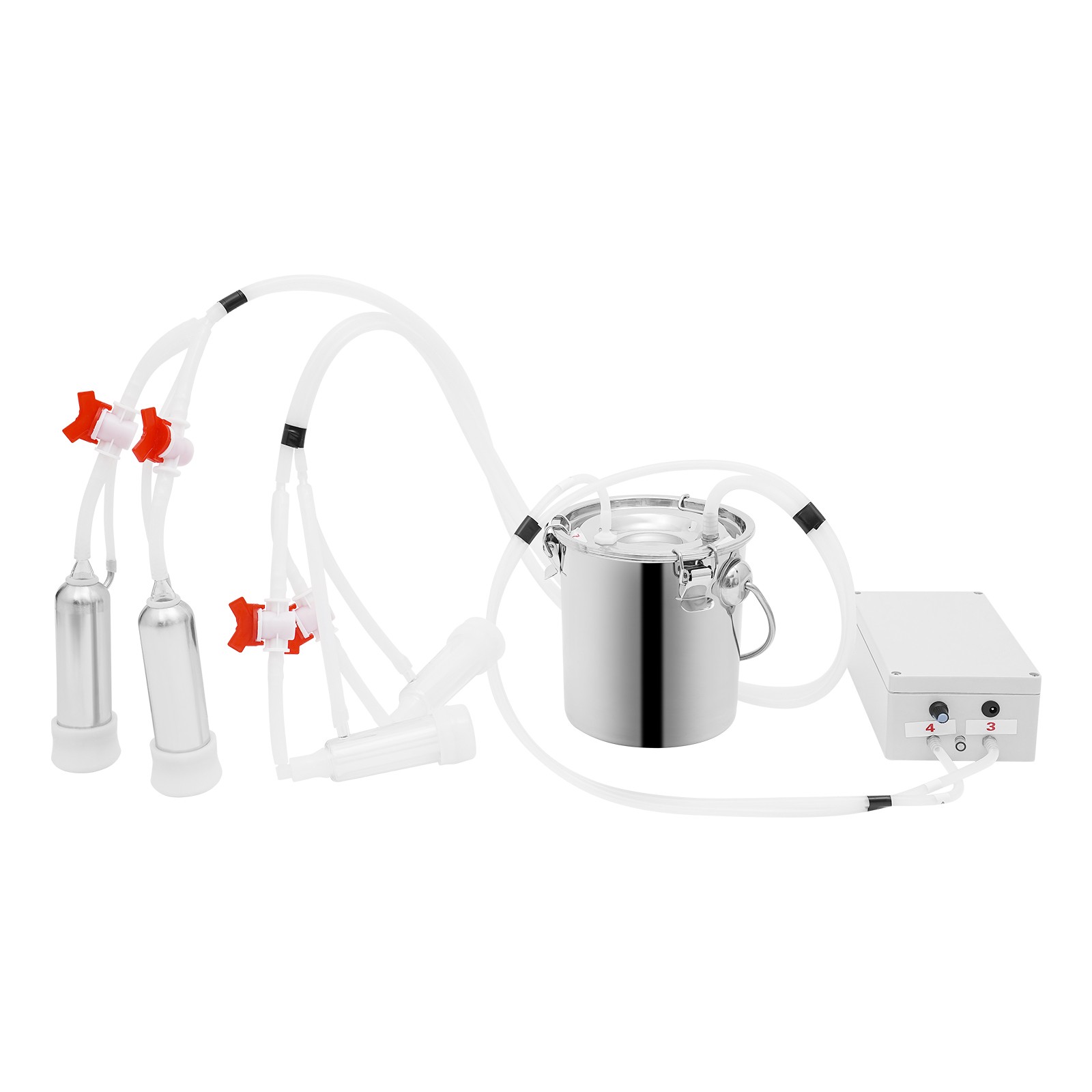 Electric Cow Milker Pulsation Cow Milking Machine with Stainless Steel Bucket
