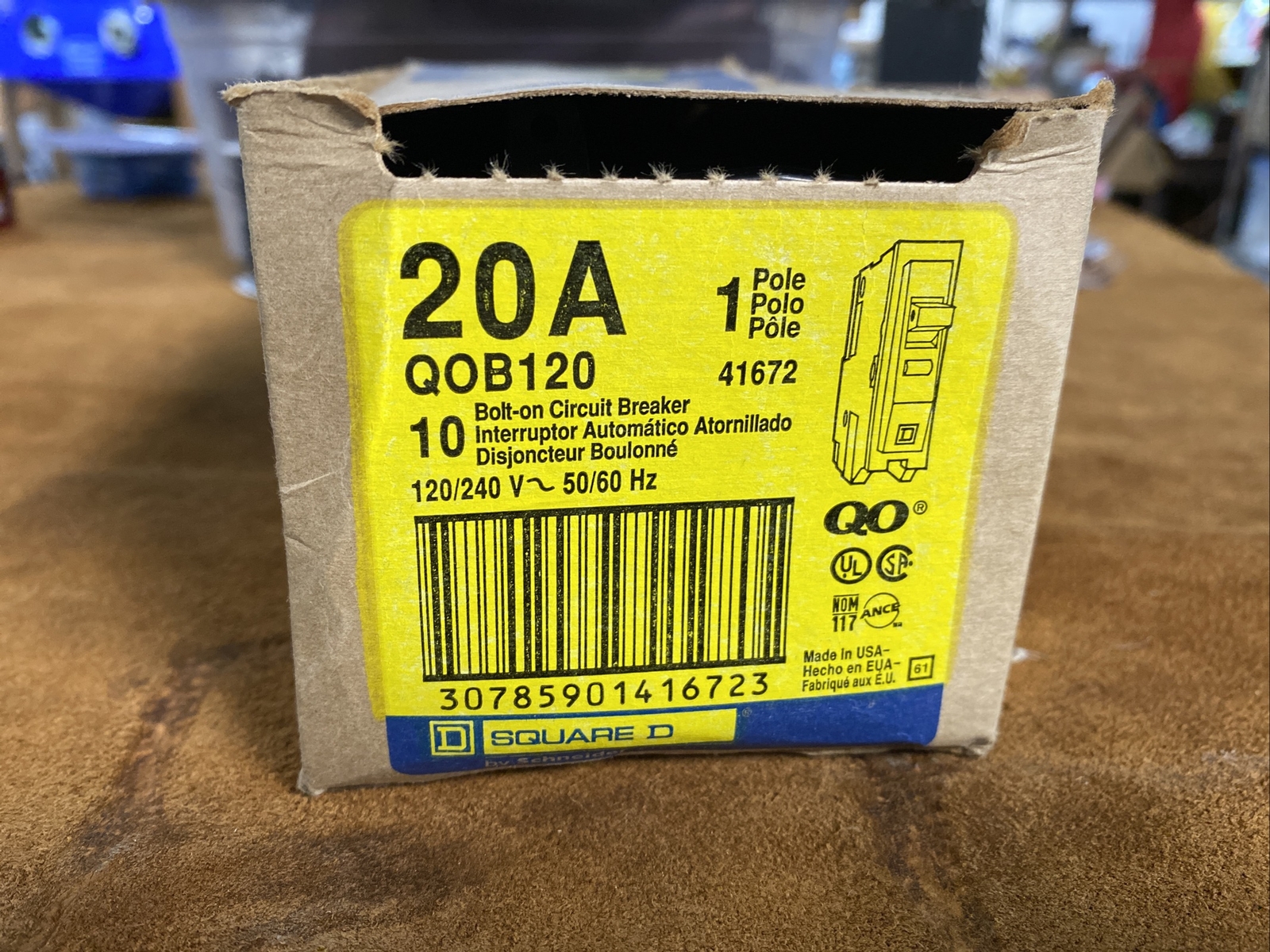 Lot of 10 New Square D QOB120 20 A Circuit Breakers