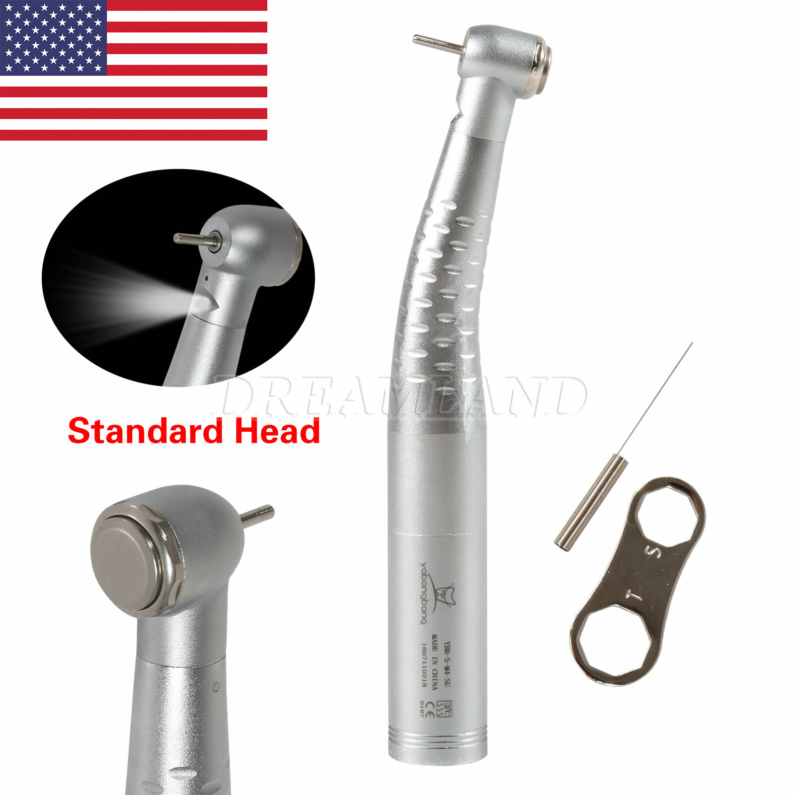 Dental Fiber Optic LED Handpiece High Speed Fit Kav Quick Coupler 4Hole / 6Pin