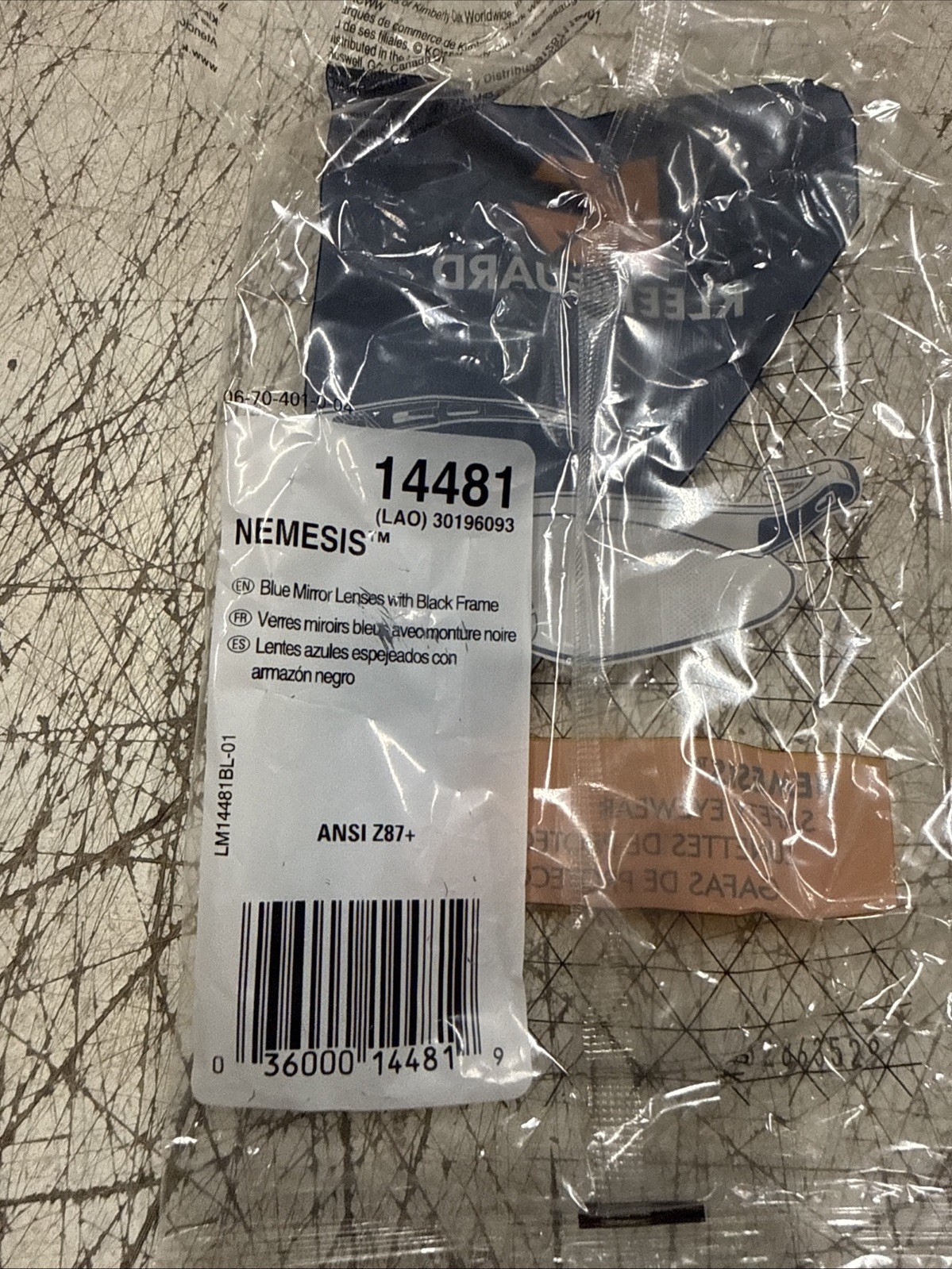 KLEENGUARD 14481 NEMESIS SAFETY GLASSES BLACK FRAME BLUE MIRROR (3 PACK)