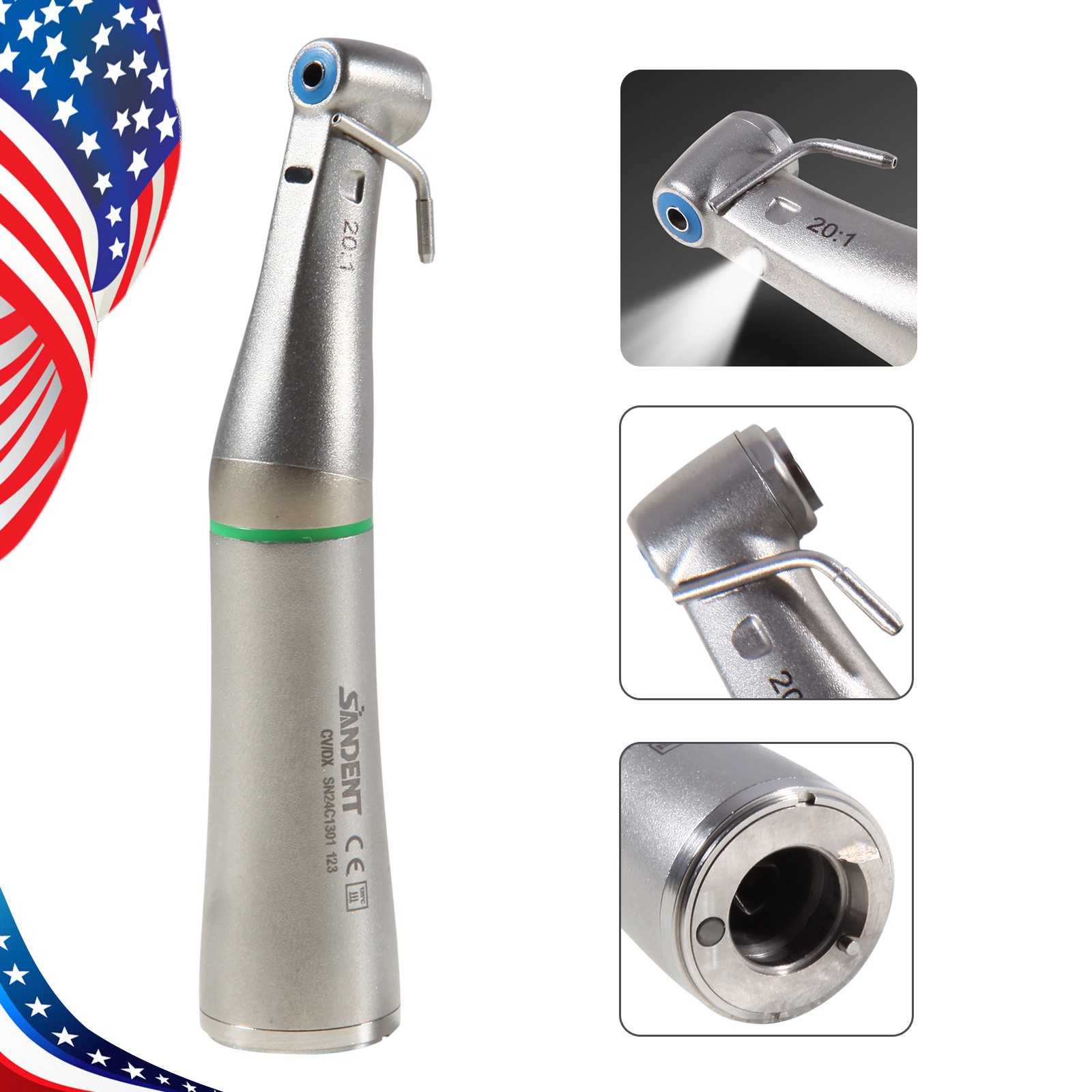 Dental Implant System LED Brushless Motor +20:1 Fiber Handpiece 5.0-60N.cm
