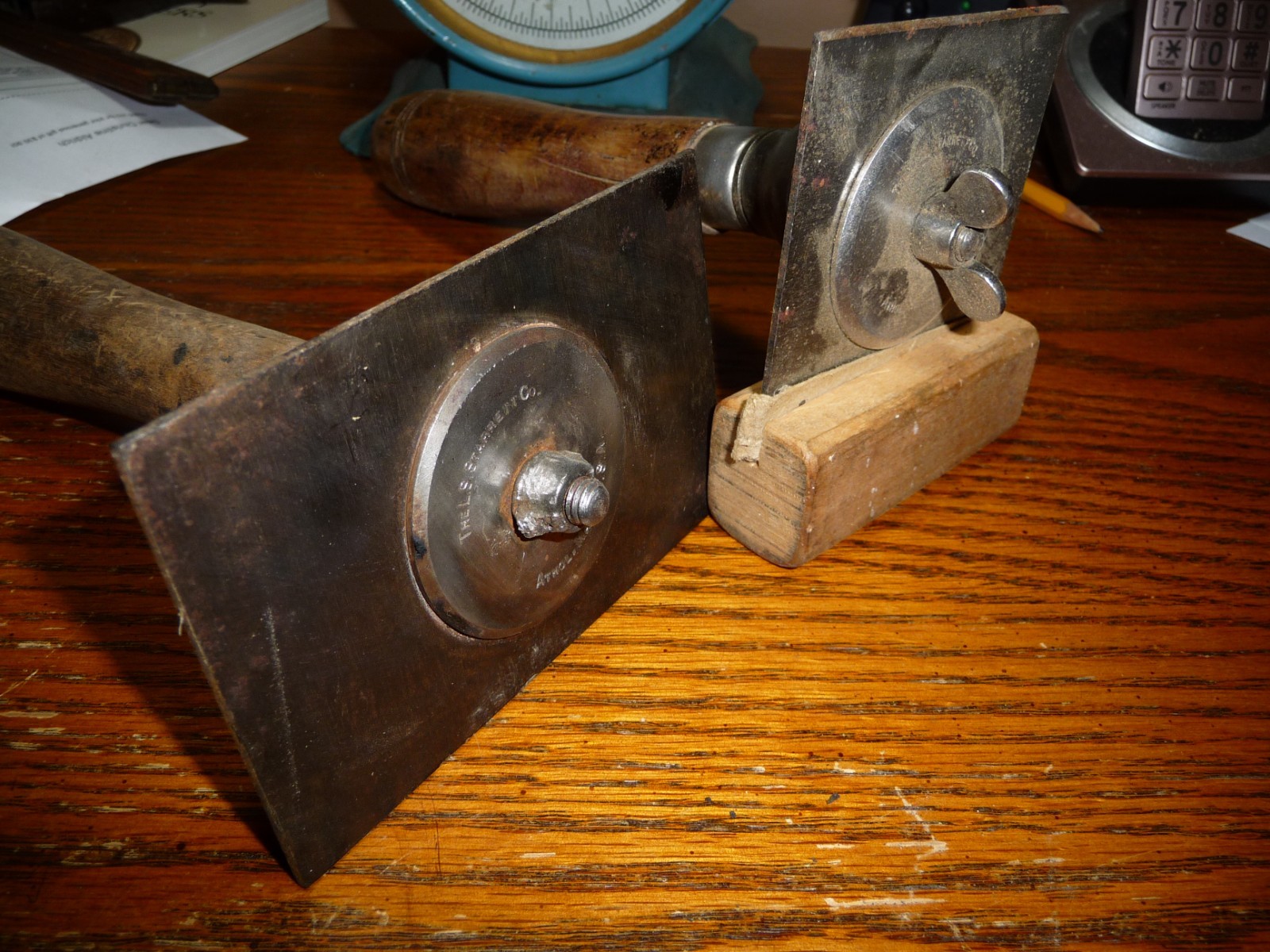 The L.S. Starrett Co.2 Vintage Pivot Head Wood Scrapers Tool Made In USA