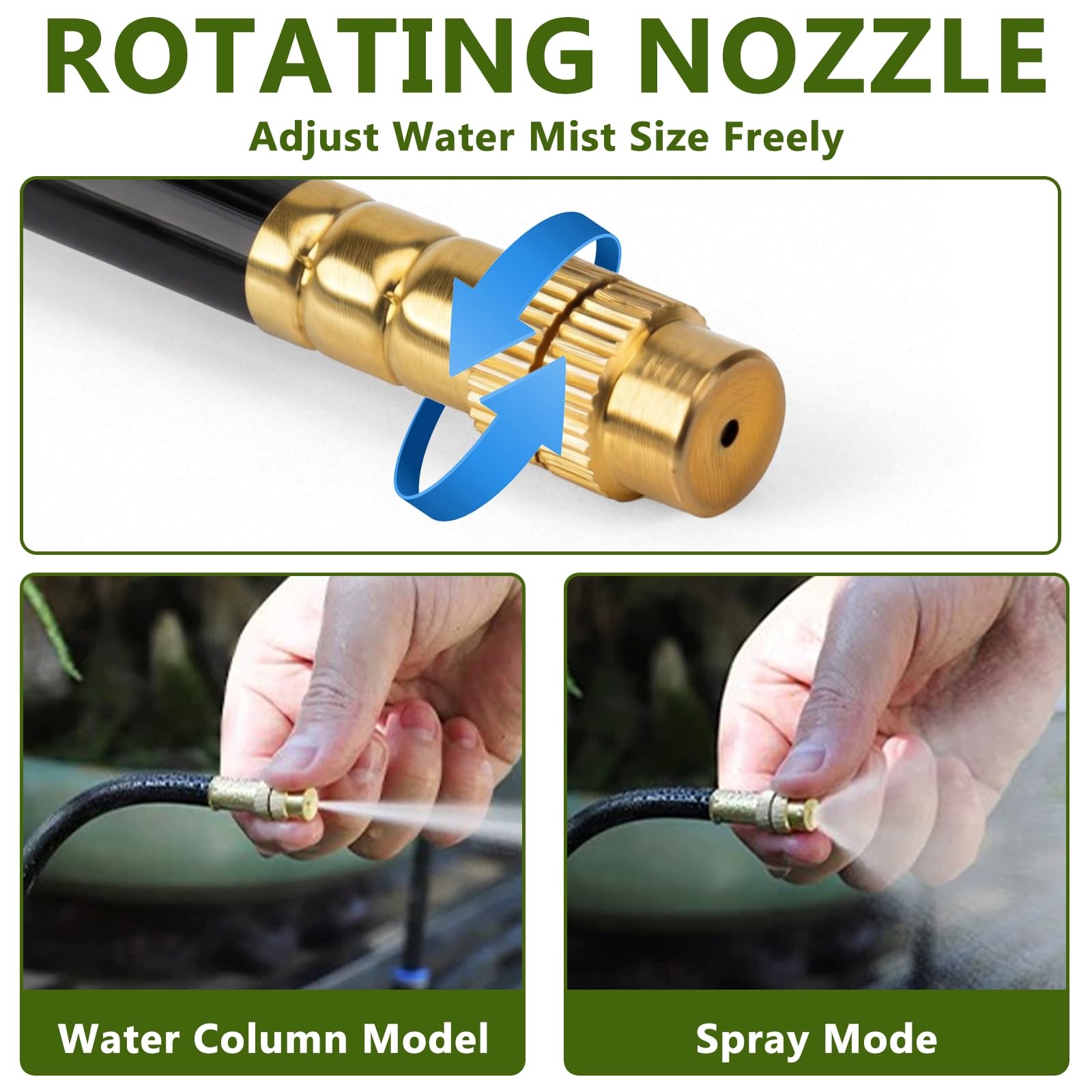 65.6FT/20M Drip Irrigation System, 360° Bendable System for 65.5FT