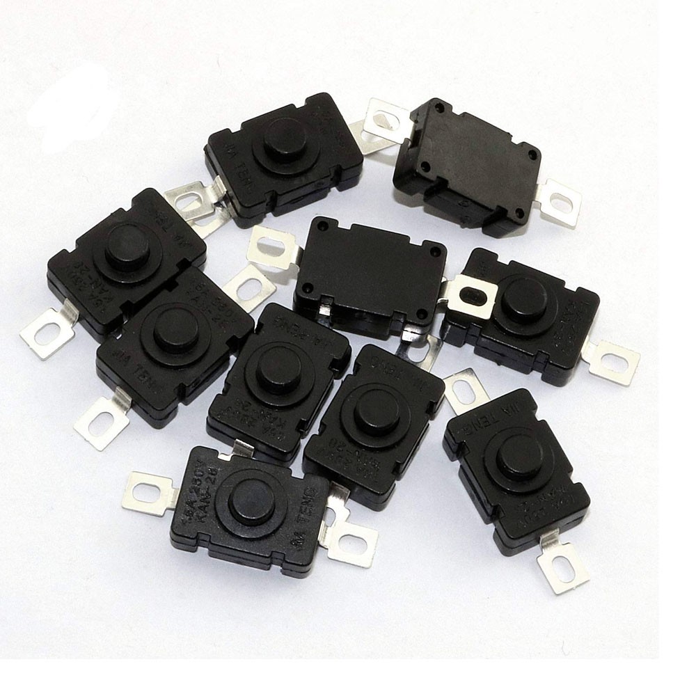 50/100/200x KAN-28 Flashlight Switch AC 250V 1.5A Self-Lock Push Button Switchs