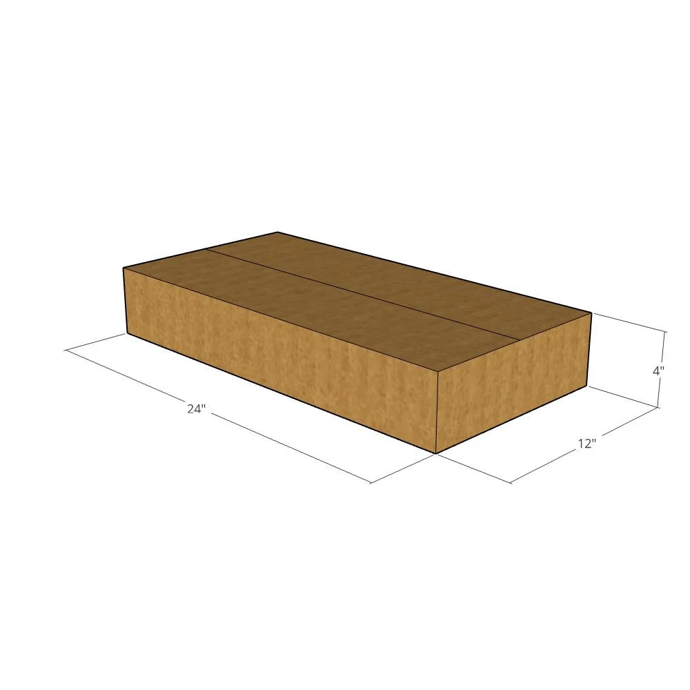 5 24x12x4 Kraft Brown Corrugated Shipping Boxes 32 ECT Single-Wall New