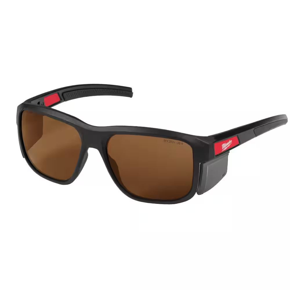 Brown Full Frame Anti-Scratch Safety Glasses with Removable Side Shields