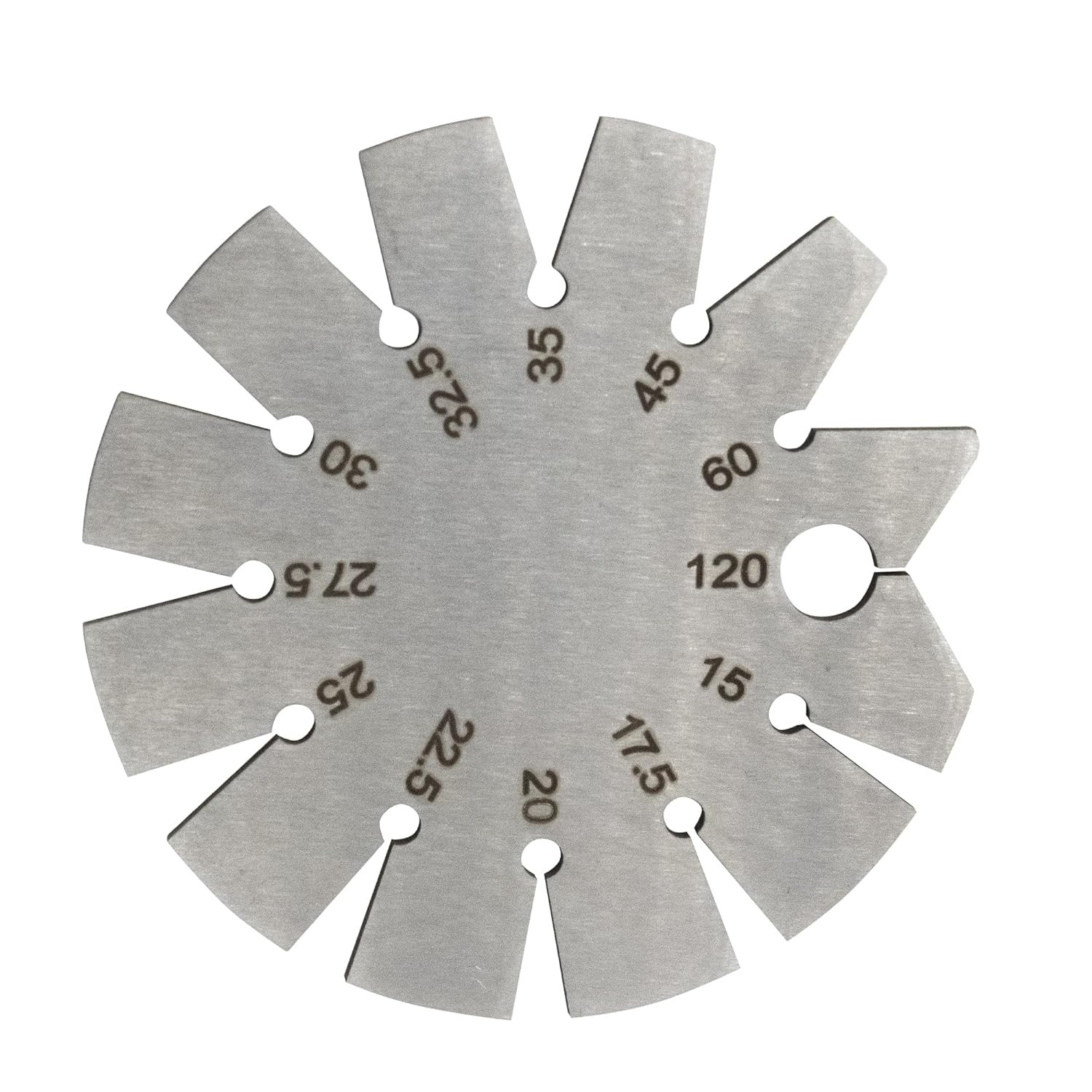 1 PCS Brushed Silver 15-120 Degree Bevel Gauge Stainless Steel Axe Angle Gauge