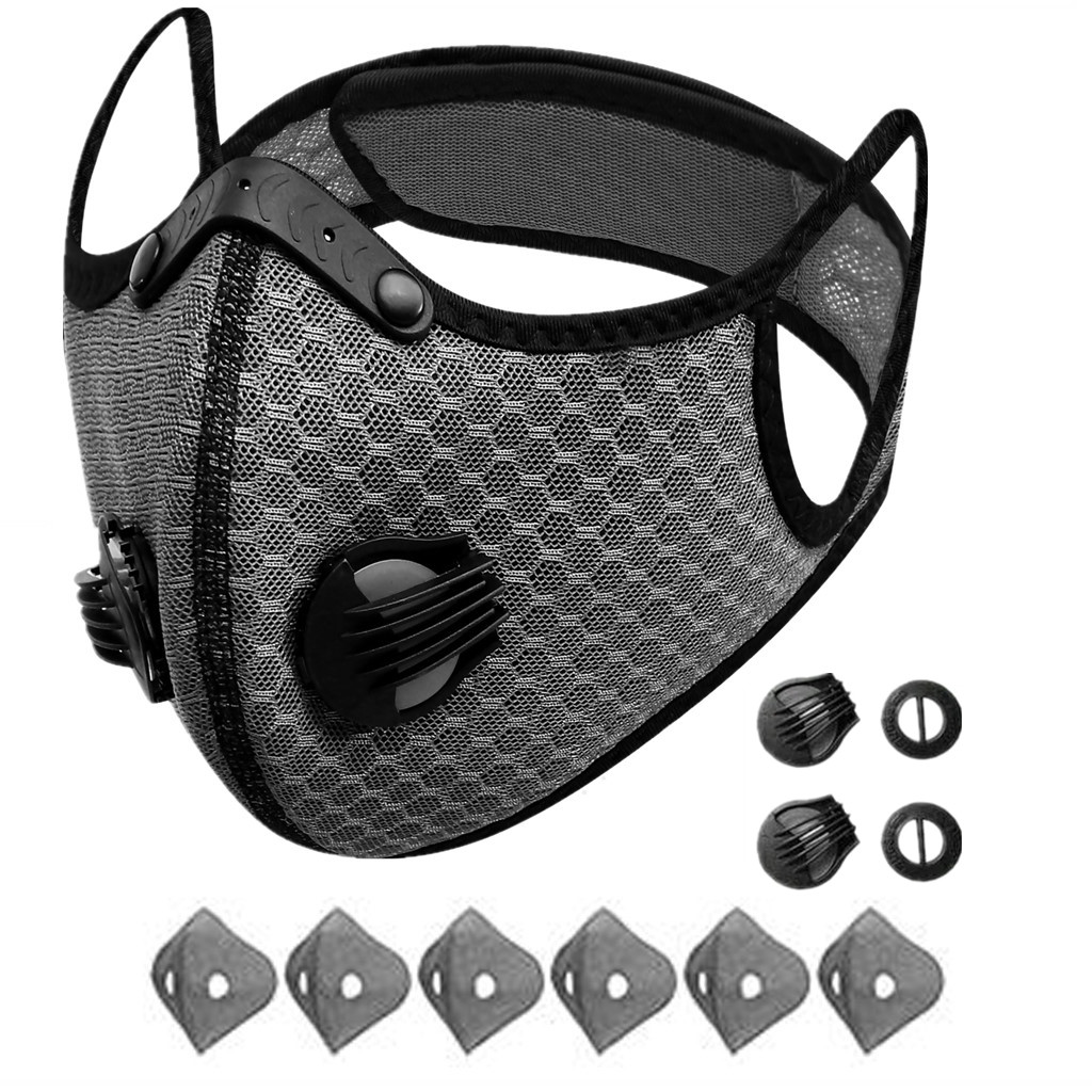 Reusable Half Facepiece Face Cover Respirator Sports Worksite Dust Mask Filters