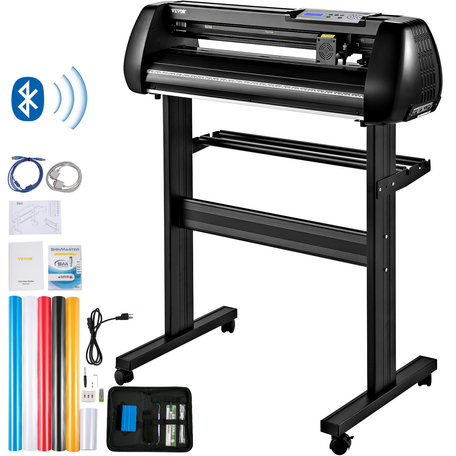 VEVOR 34″ Vinyl Cutter Machine Bluetooth Offline Cuttiing Plotter SignMaster Kit
