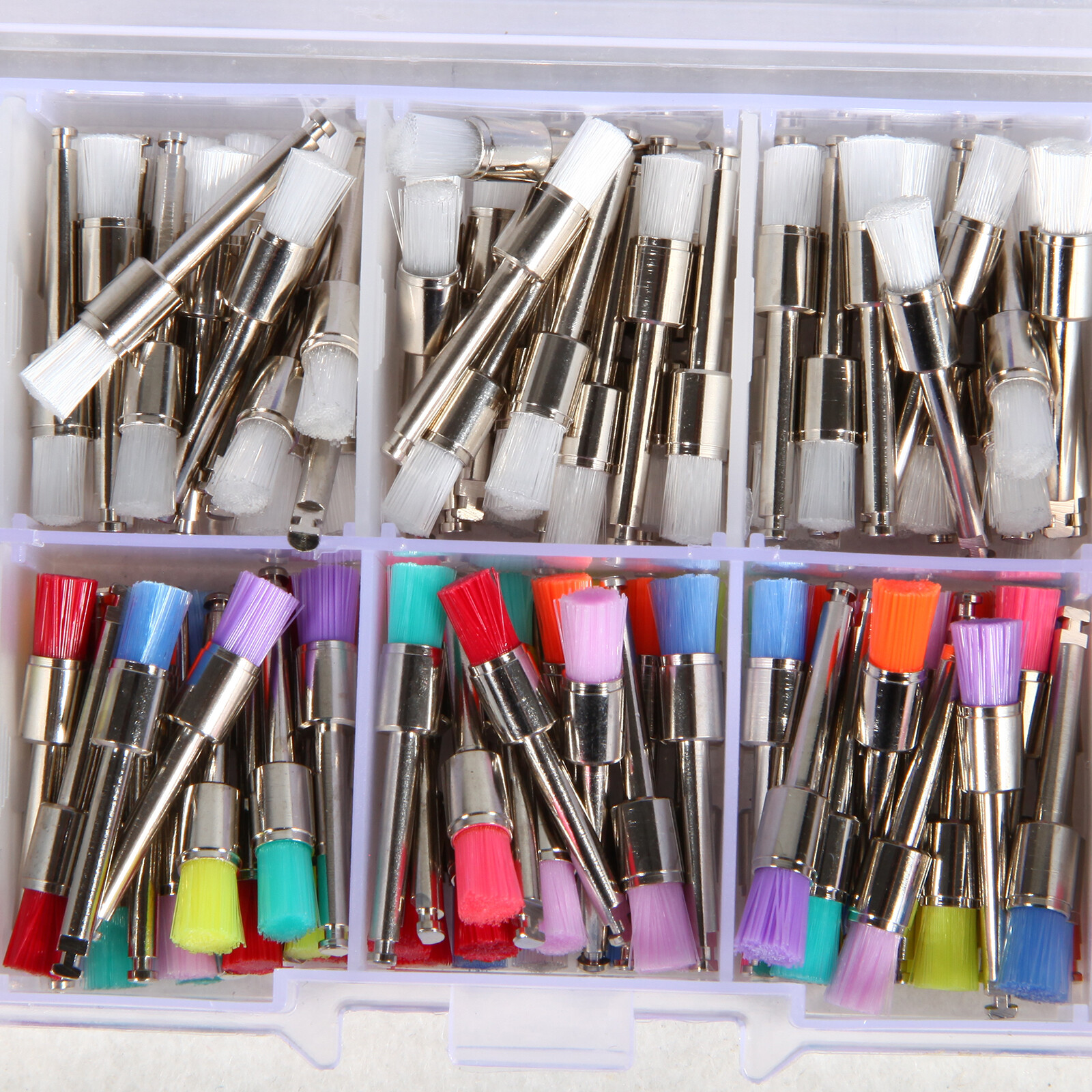 200 pcs Dental Teeth Prophy Brushes Polishing Tapered Latch Type Mixed 2.35mm po