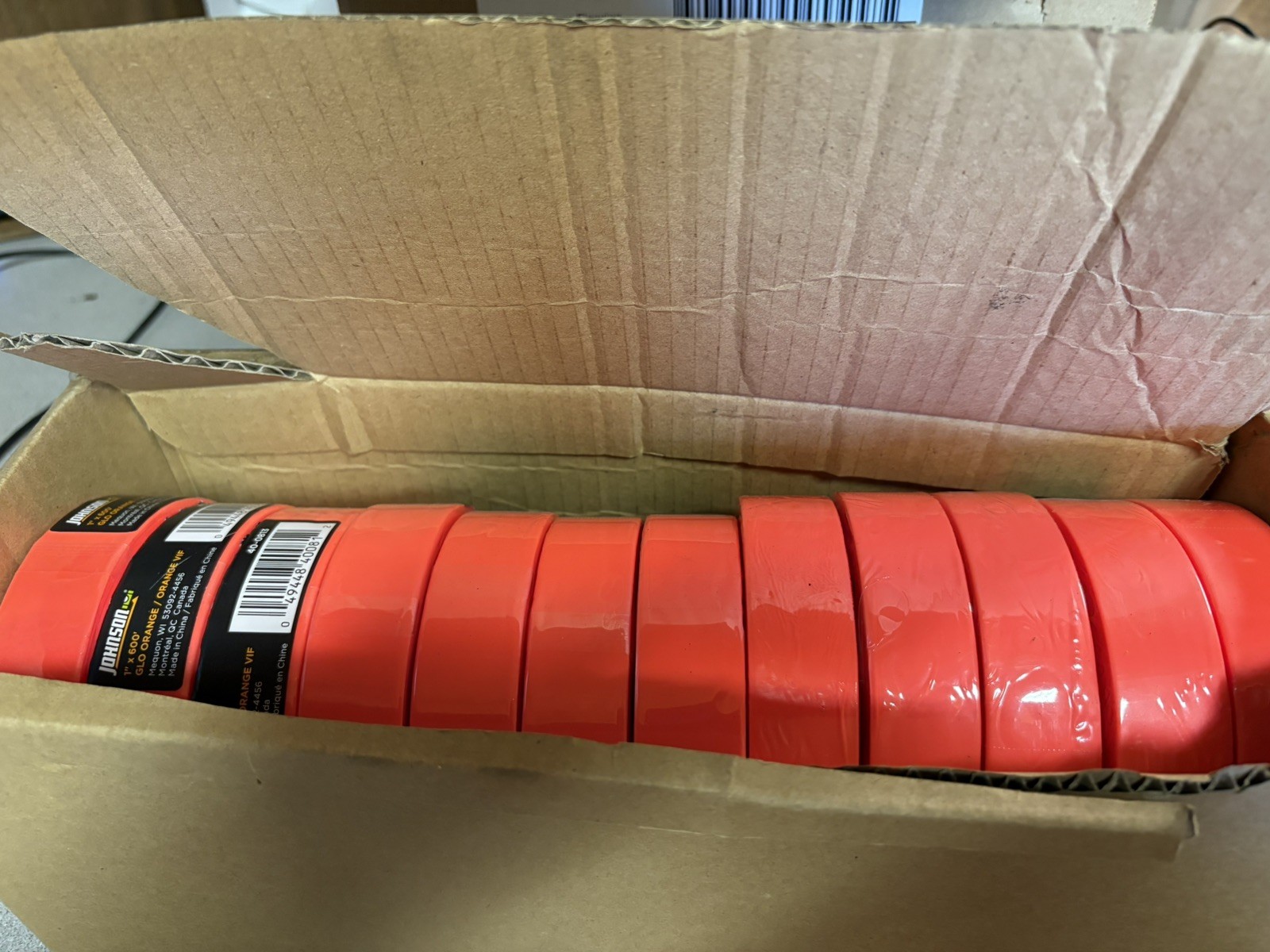 Case of 12 1 In. X 600 Ft. Orange Flagging Tape U20