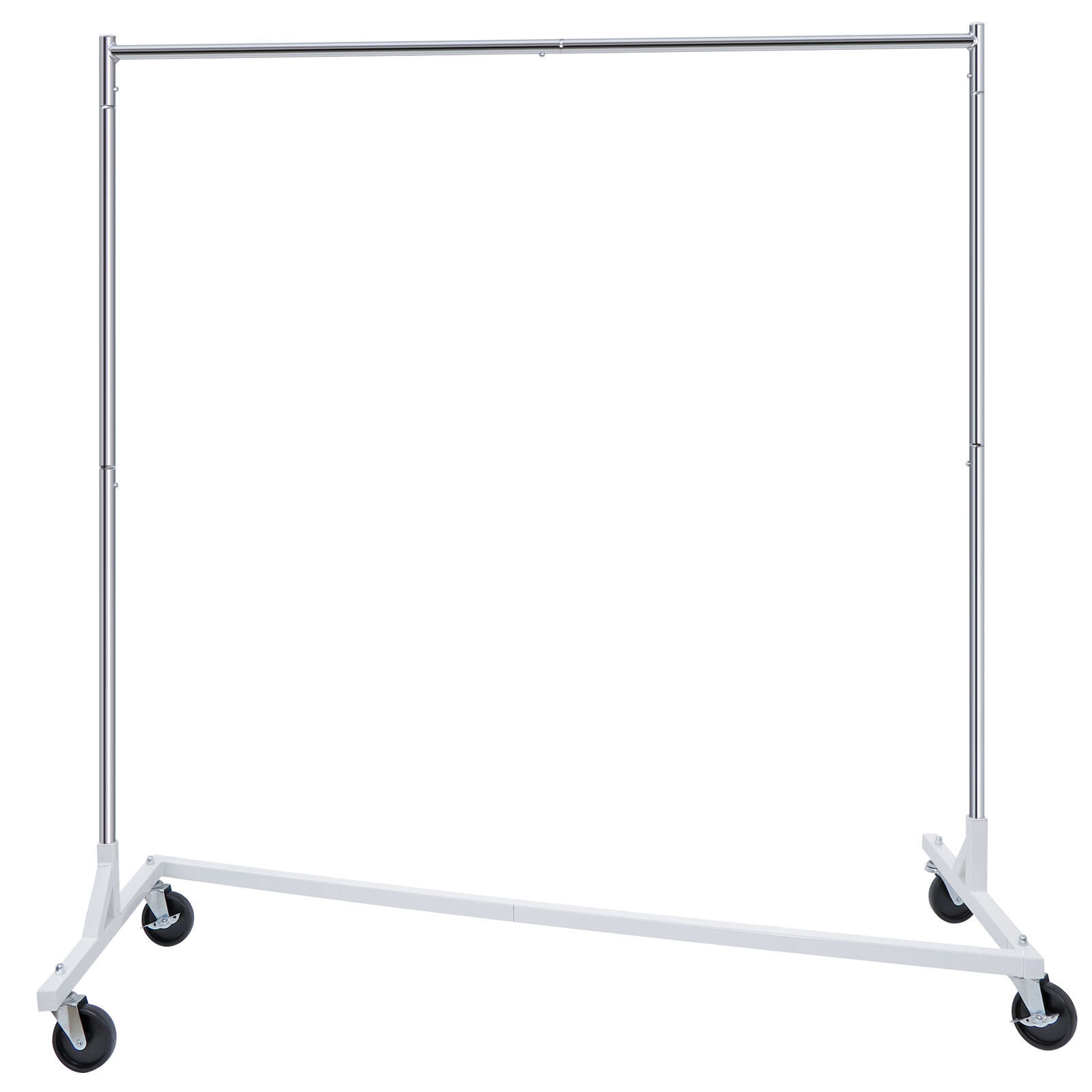 Heavy Duty Steel Clothes Rack Rolling Garment Z Clothing Rack W/Lockable Casters