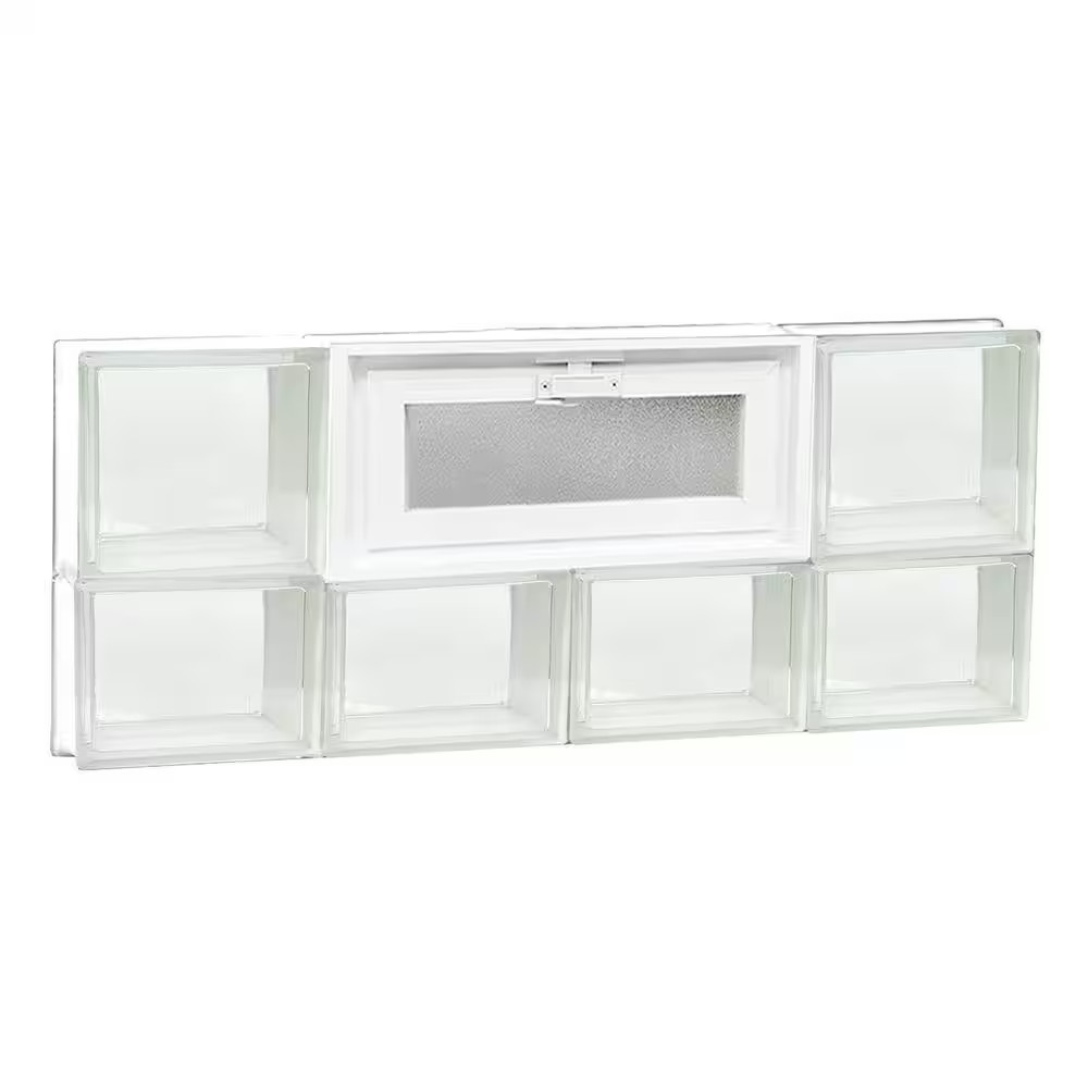 31 In. X 13.5 In. X 3.125 In. Frameless Clear Vented Glass Block Window