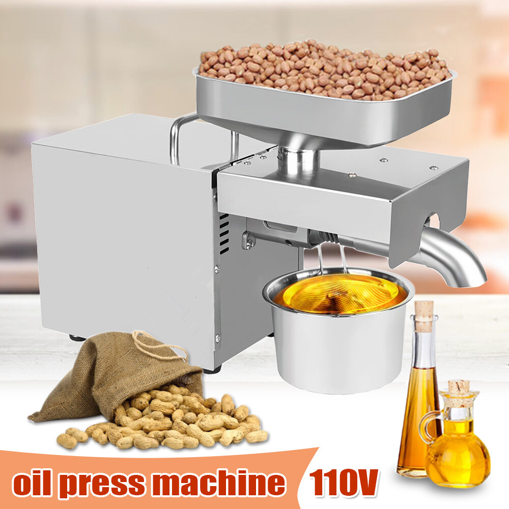 110V Auto Commercial Oil Press Machine Peanut Seed Presser Oil Expeller US 1500W