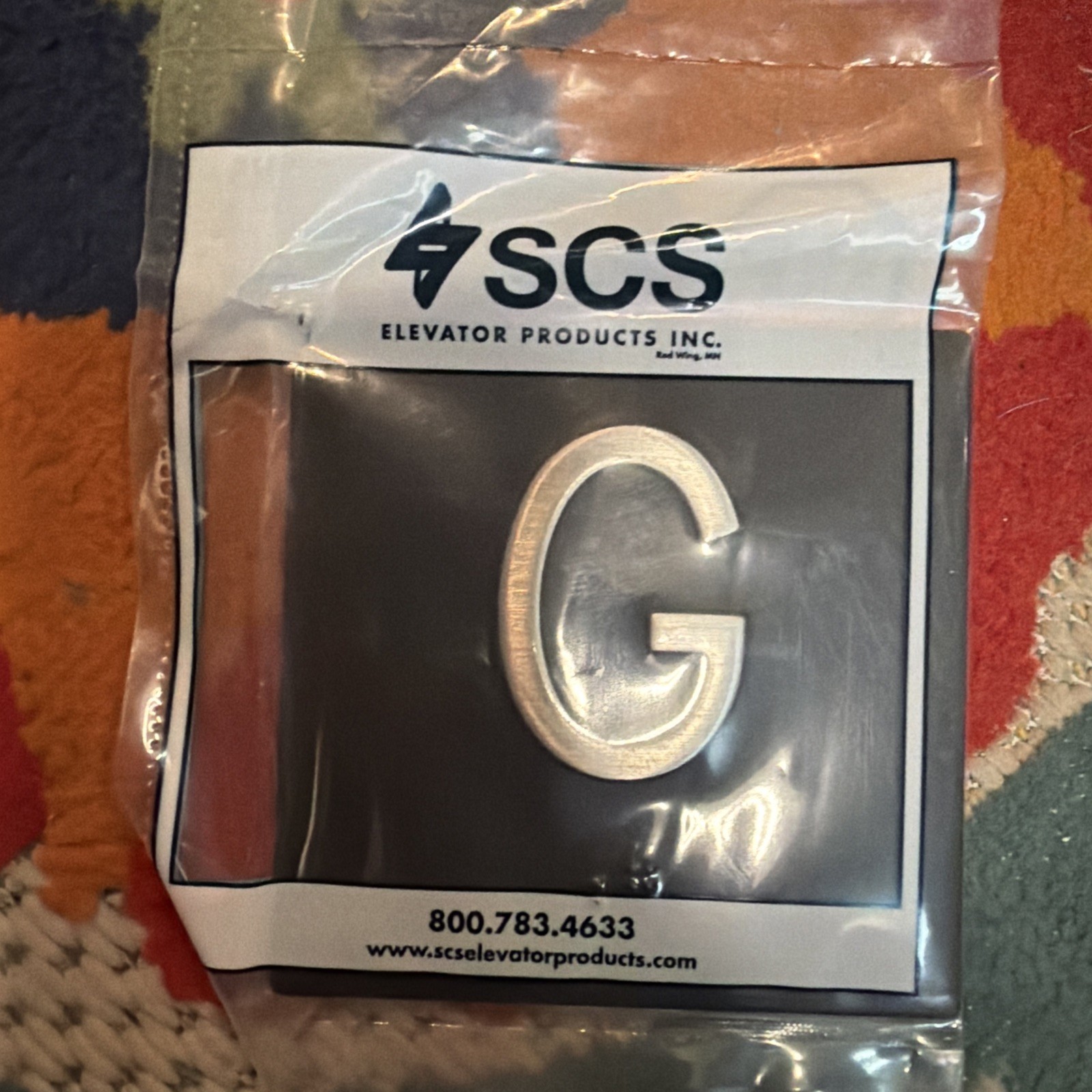 SCS Products Elevator Jamb Plate Sign with Raised Floor Number and Braille FlrG