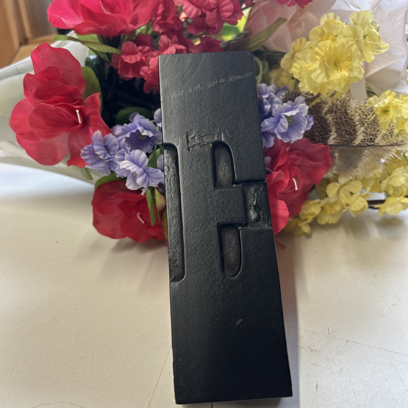 LARGE Wood Letter E Letterpress Print Type Printers Vintage Printing 6″ 1/2”