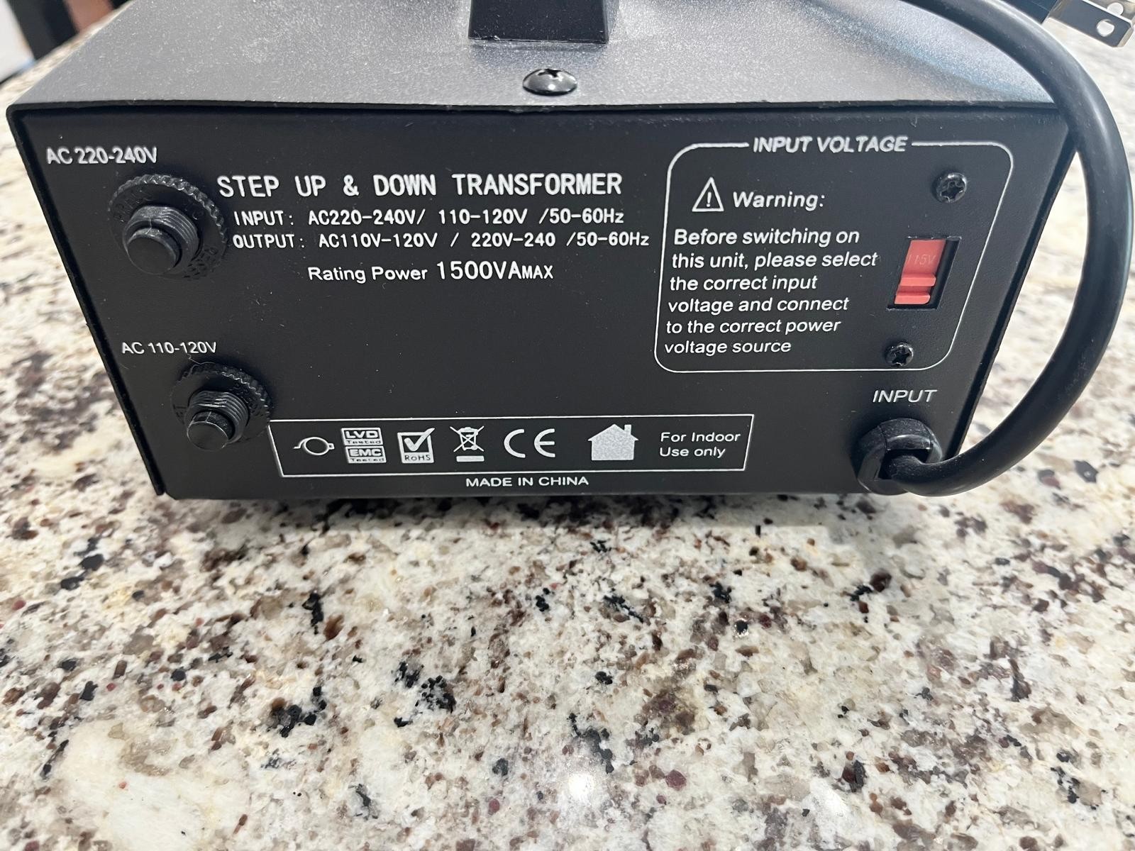 ELC T-1500VA Step Up & Down Transformer 110V-240V