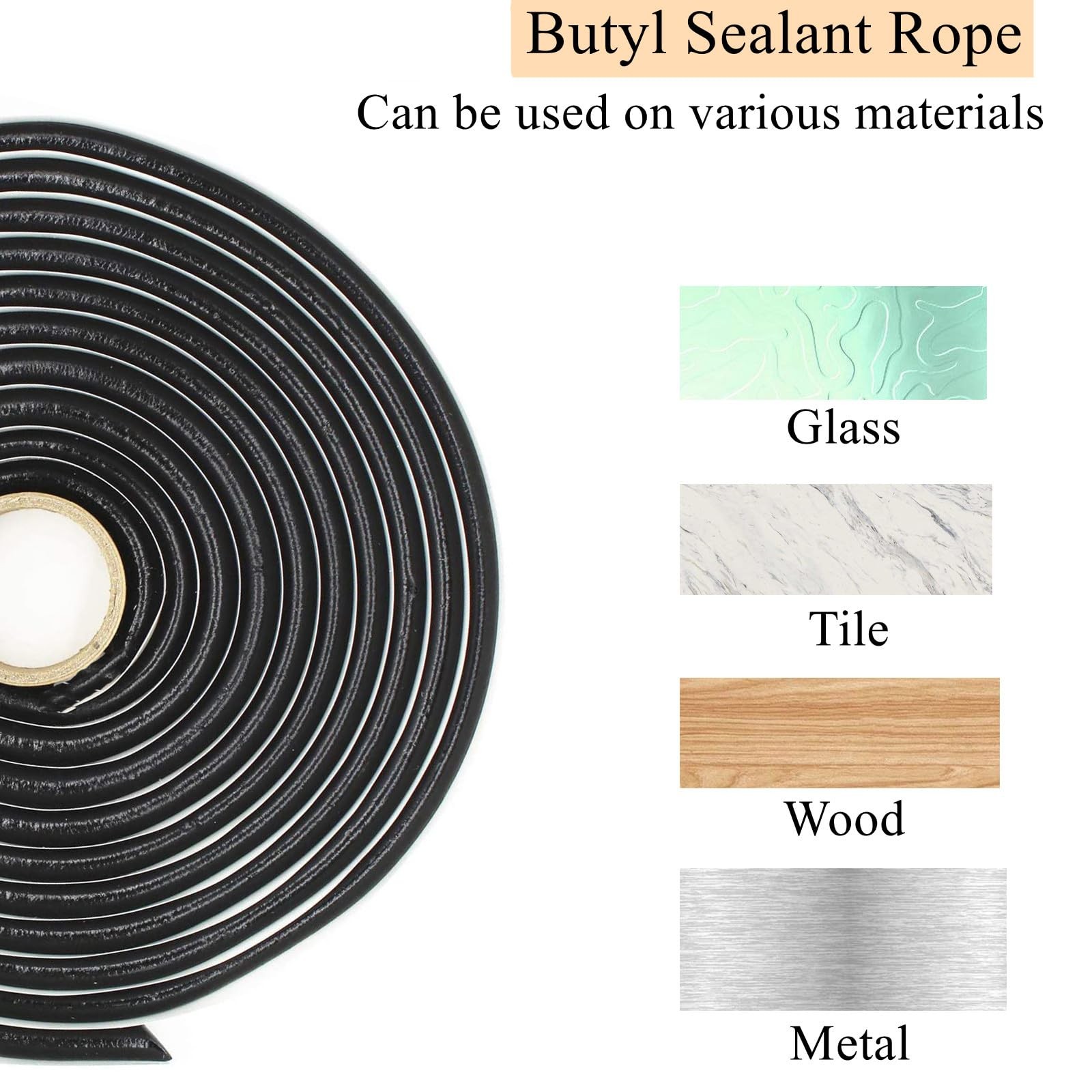 13Ft 4M Waterproof Butyl Tape Headlight Sealant For Car RV Boat Window Door