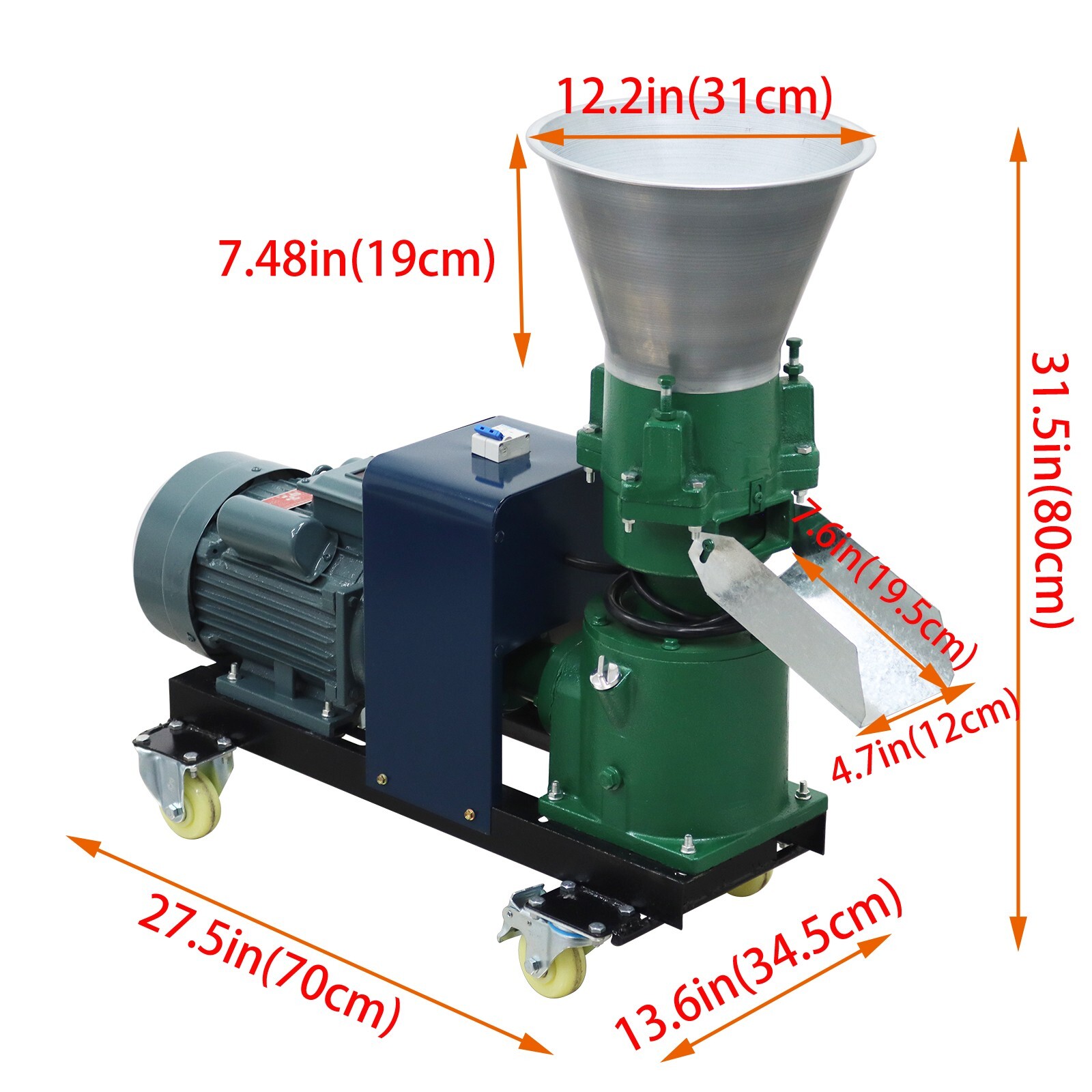 3Roller Animal Feed Pelletizer Updated Feed Pellet Mill Machine 120-150KG/H 220V